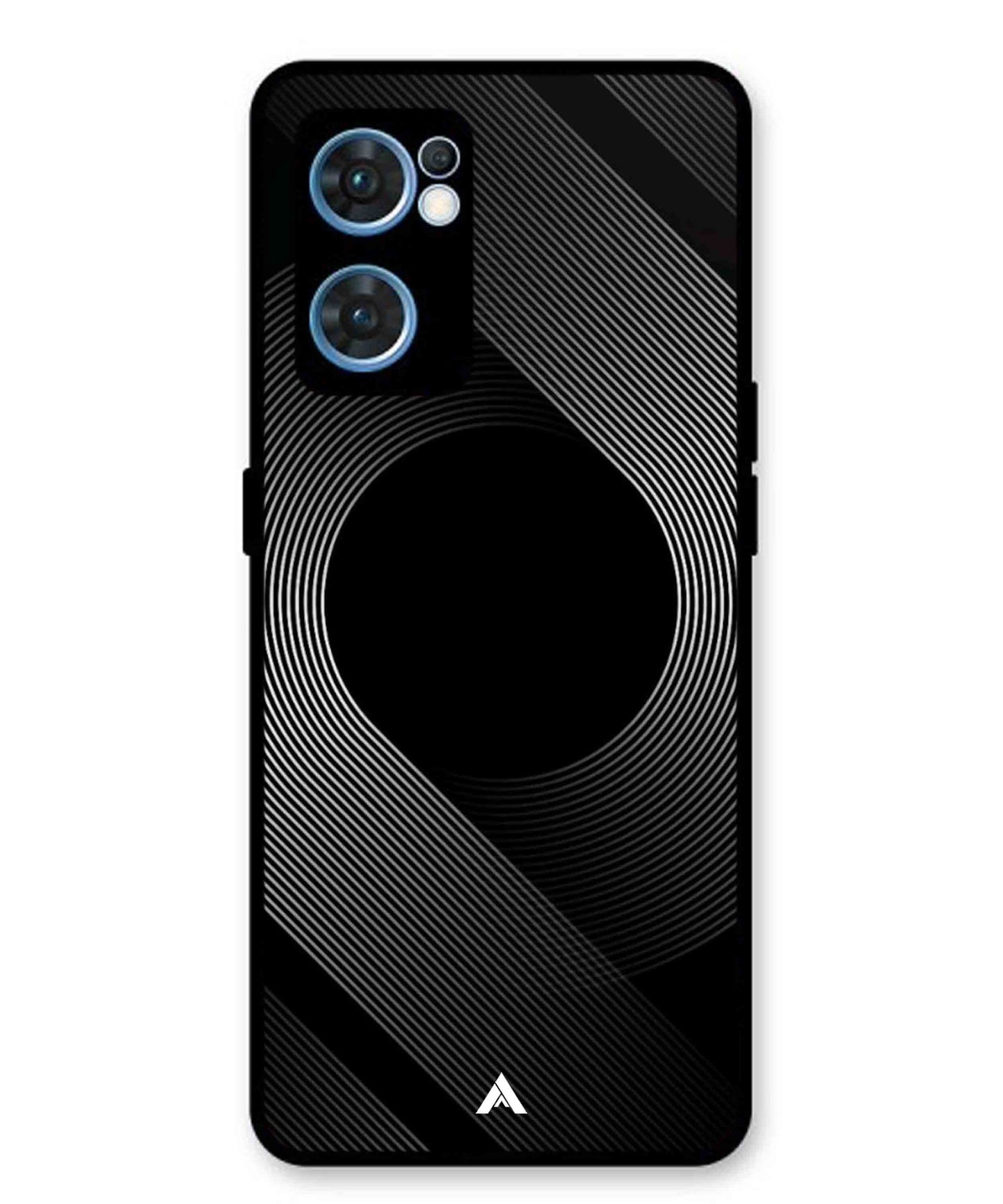 Stripe Pattern 14 Metal Back Cover Phone Case for Oppo F21 Pro 4G