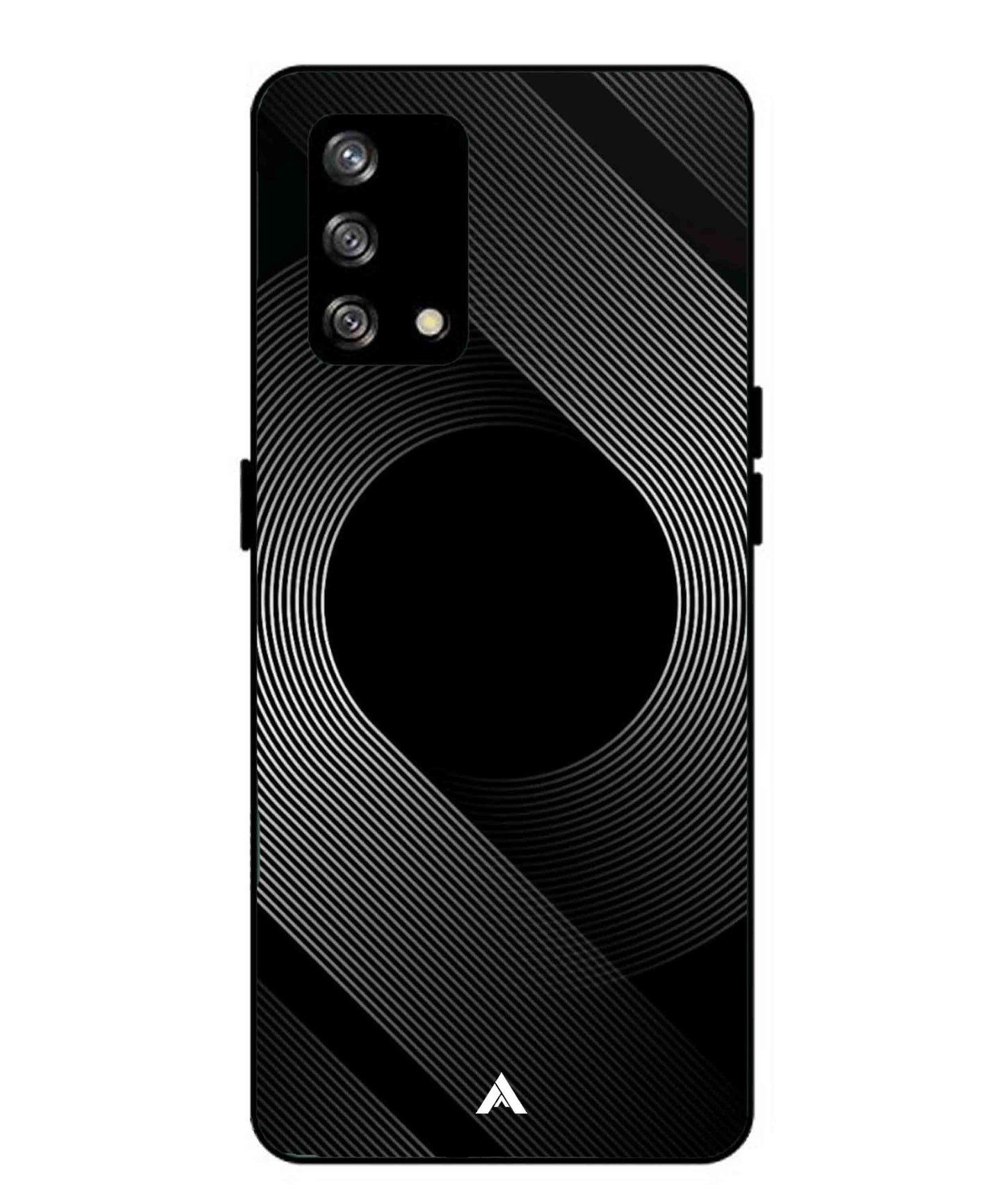 Stripe Pattern 14 Metal Back Cover Phone Case for Oppo Reno 4F