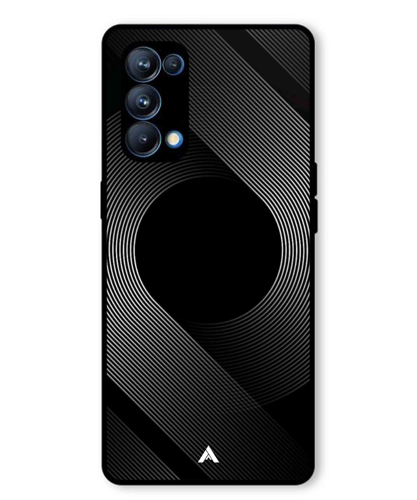 Stripe Pattern 14 Metal Back Cover Phone Case for Oppo Reno 5 Pro