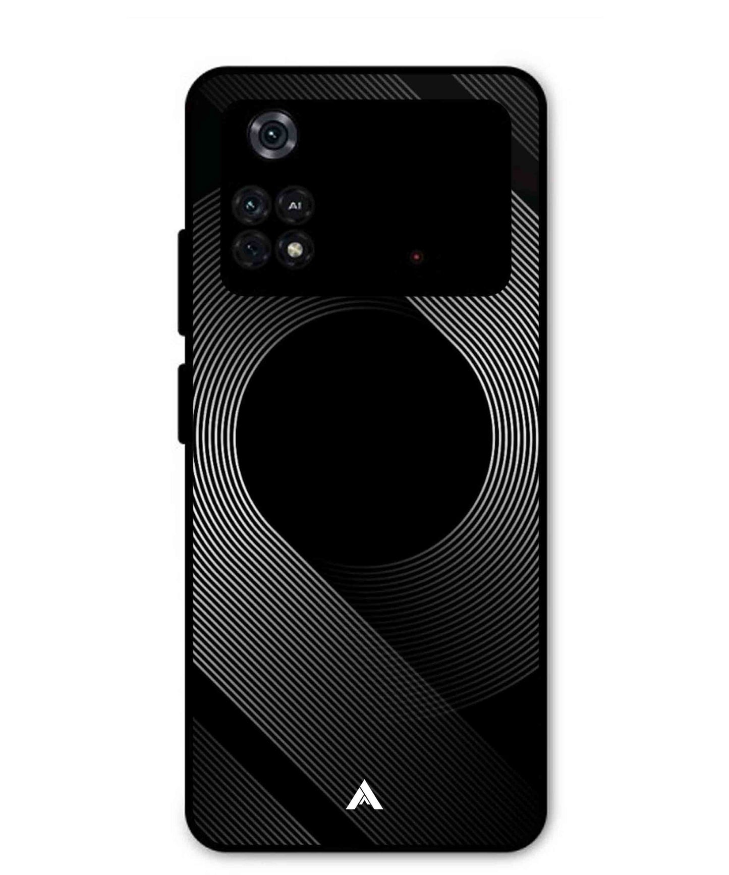 Stripe Pattern 14 Metal Back Cover Phone Case for Poco M4 Pro 4G