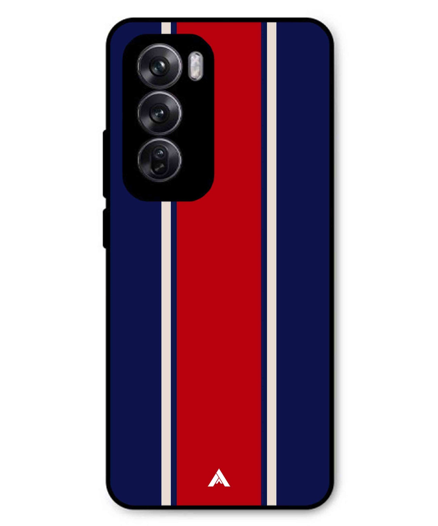 Stripe Pattern 15 Metal Back Cover Phone Case for Oppo Reno 12 Pro