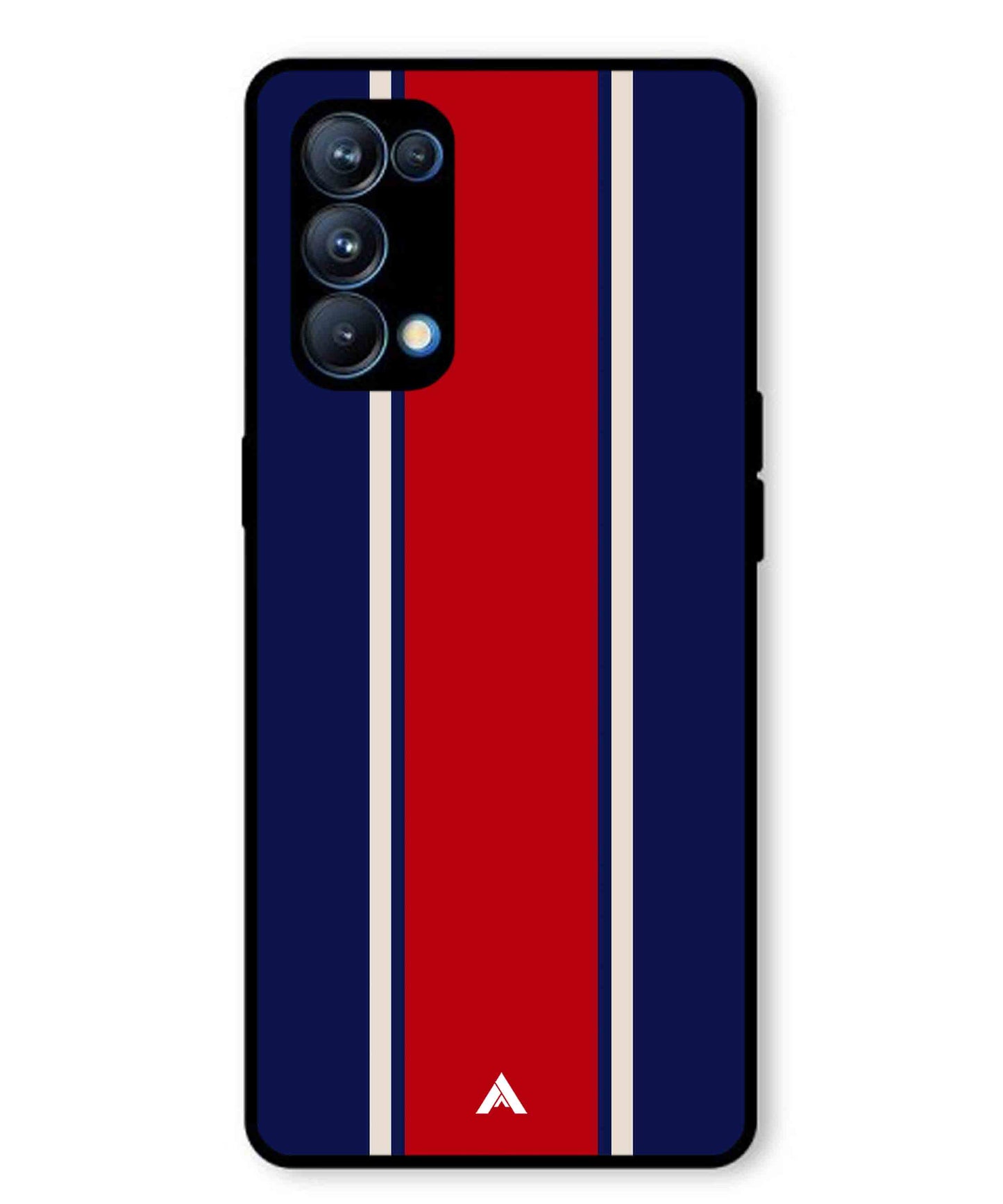 Stripe Pattern 15 Metal Back Cover Phone Case for Oppo Reno 5 Pro