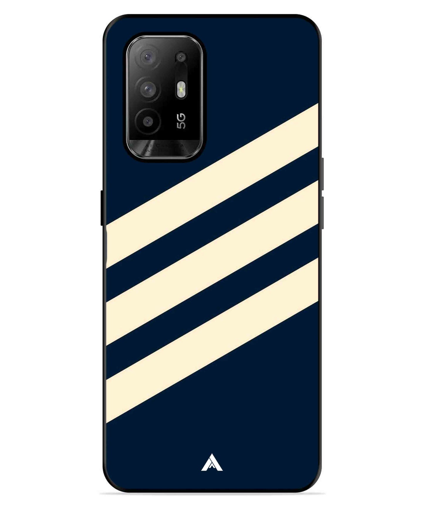 Stripe Pattern 16 Metal Back Cover Phone Case for Oppo F19 Pro Plus