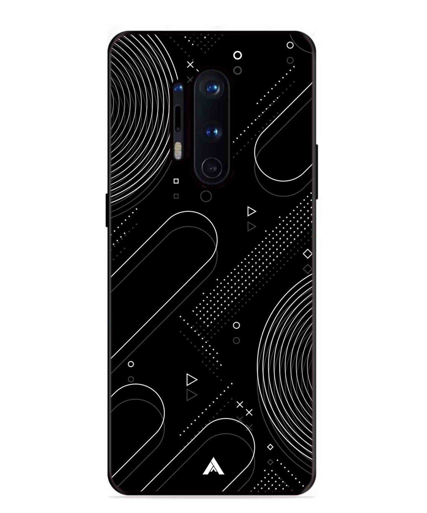 Stripe Pattern 17 Metal Back Cover Phone Case for Oneplus 8 Pro