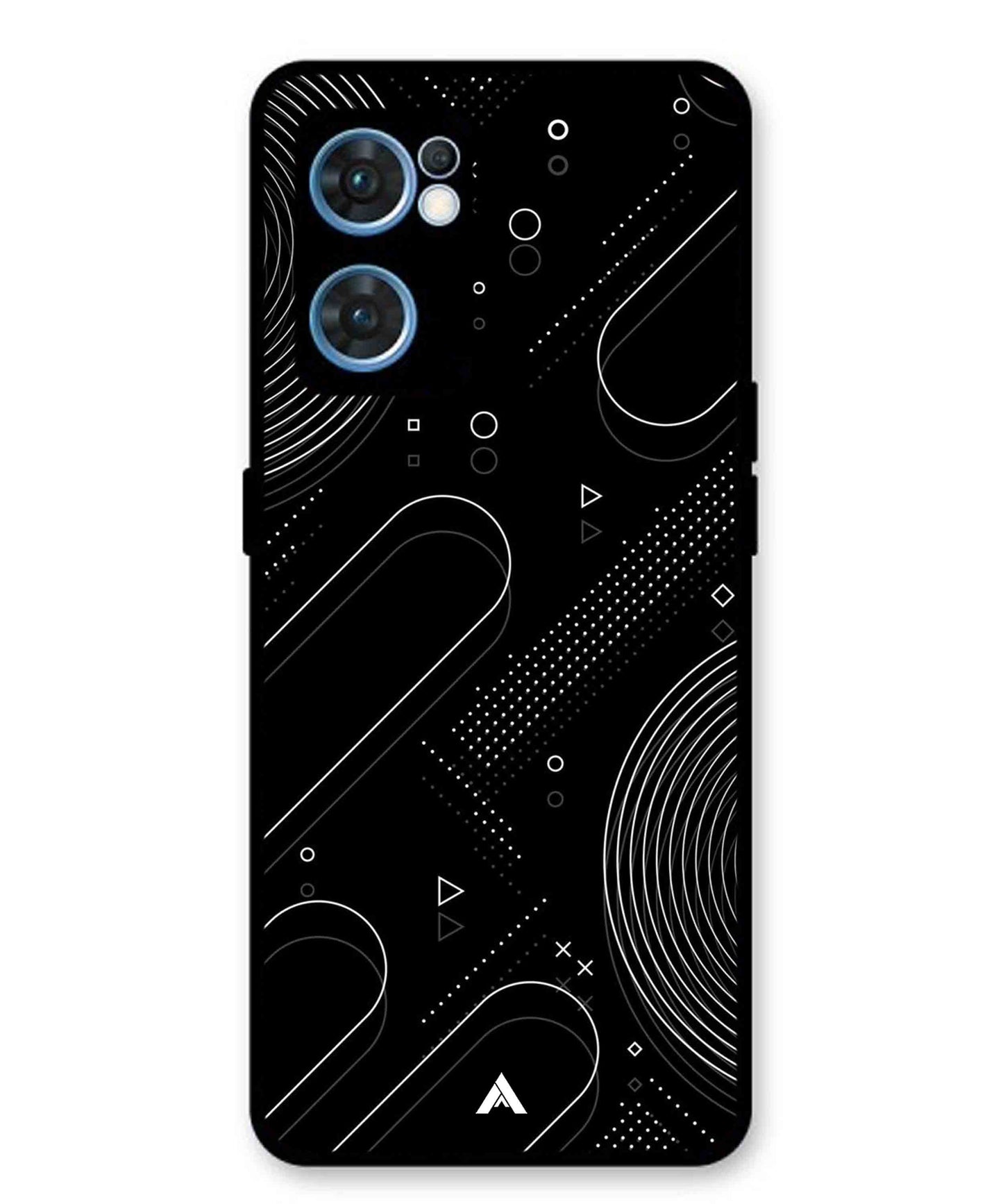 Stripe Pattern 17 Metal Back Cover Phone Case for Oppo F21 Pro 4G