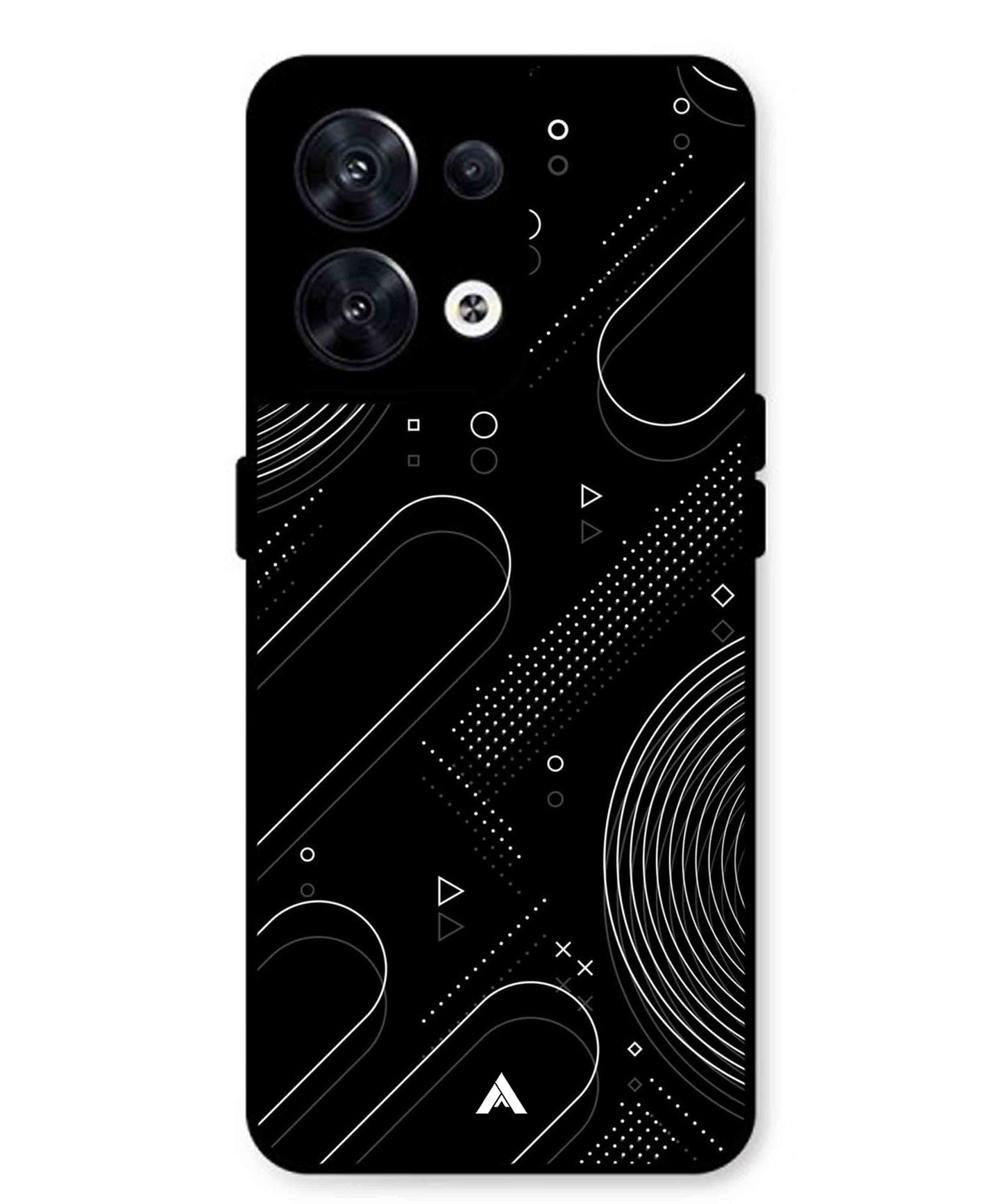 Stripe Pattern 17 Metal Back Cover Phone Case for Oppo Reno 10