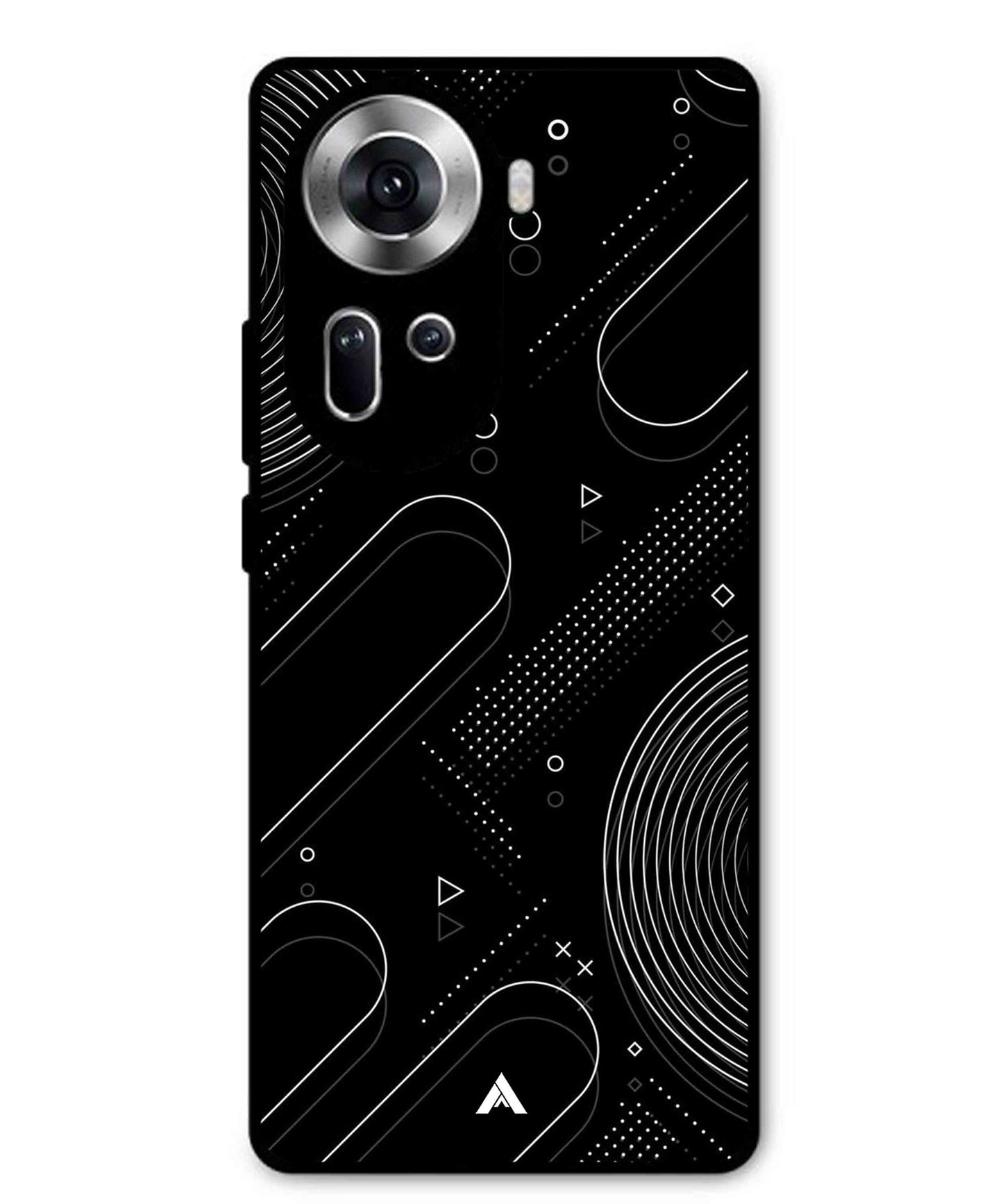 Stripe Pattern 17 Metal Back Cover Phone Case for Oppo Reno 11
