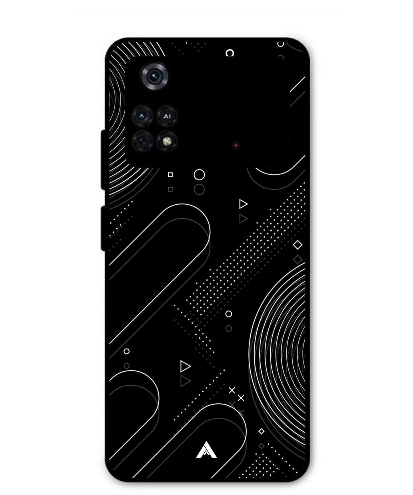 Stripe Pattern 17 Metal Back Cover Phone Case for Poco M4 Pro 4G