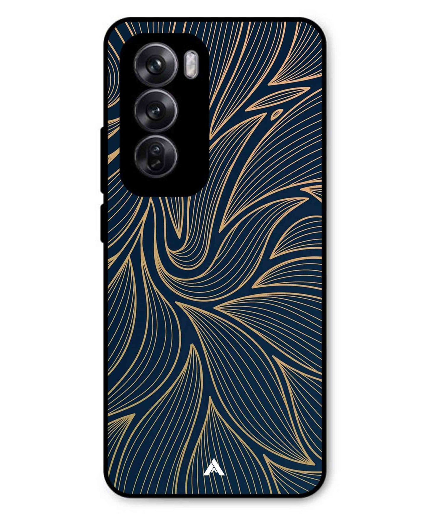 Stripe Pattern 18 Metal Back Cover Phone Case for Oppo Reno 12 Pro