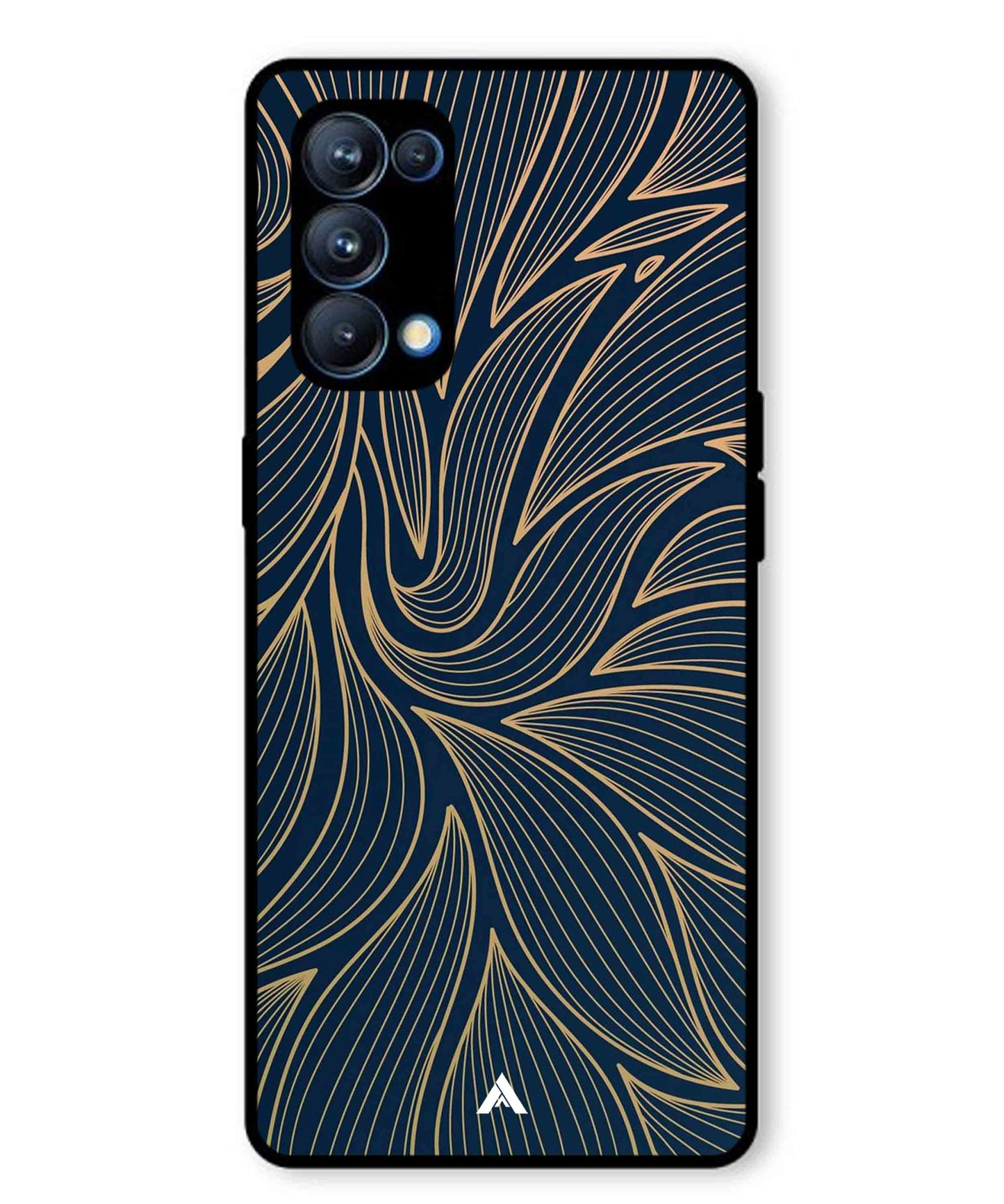 Stripe Pattern 18 Metal Back Cover Phone Case for Oppo Reno 5 Pro