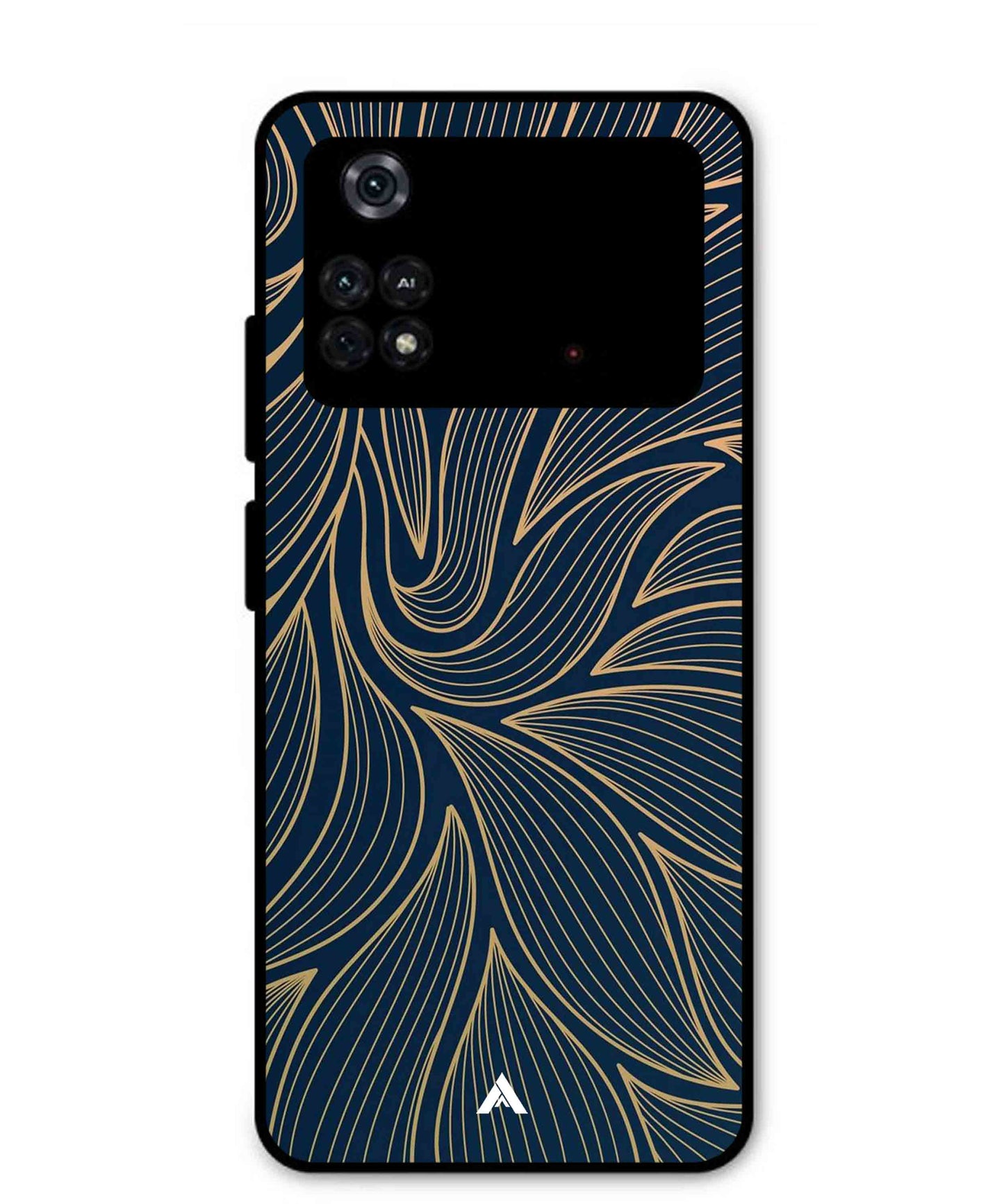 Stripe Pattern 18 Metal Back Cover Phone Case for Poco M4 Pro 4G
