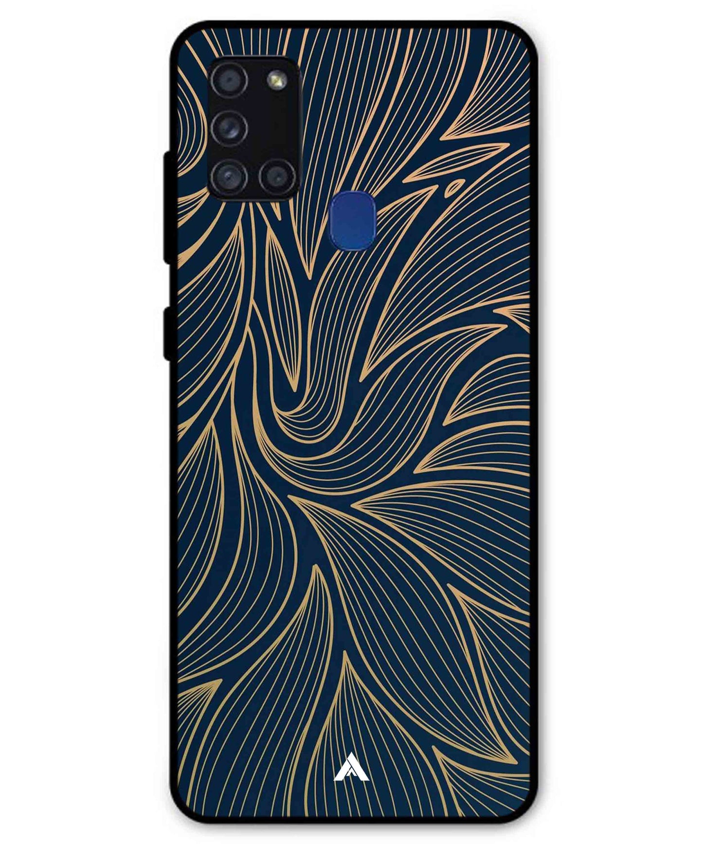 Stripe Pattern 18 Metal Back Cover Phone Case for Samsung Galaxy A21s