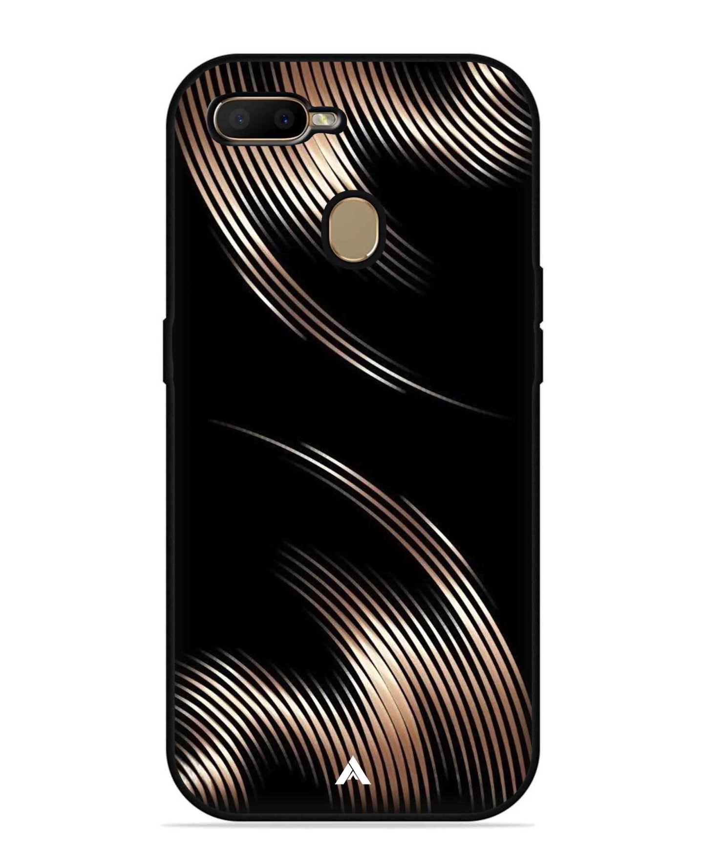 Stripe Pattern 1 Metal Back Cover Phone Case for Oppo A12