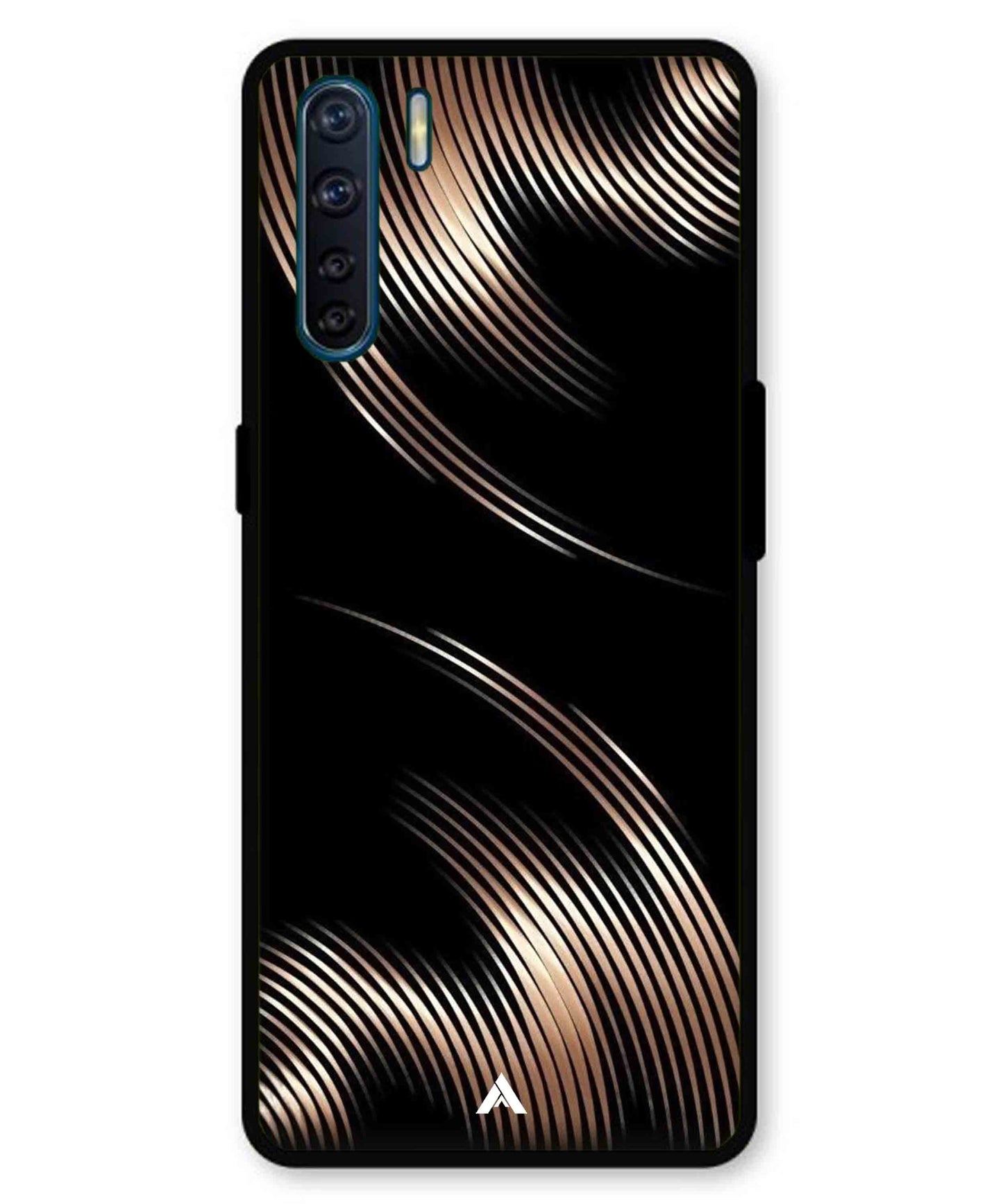 Stripe Pattern 1 Metal Back Cover Phone Case for Oppo F15