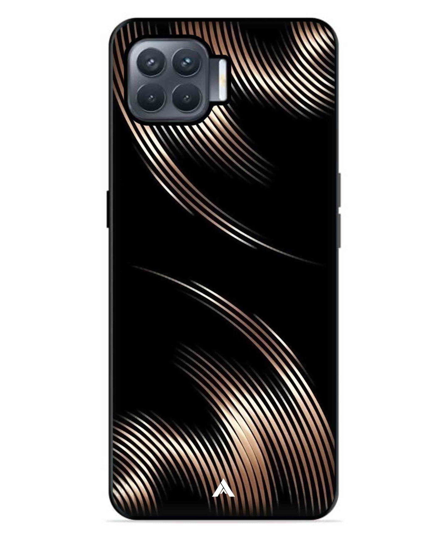 Stripe Pattern 1 Metal Back Cover Phone Case for Oppo F17 Pro