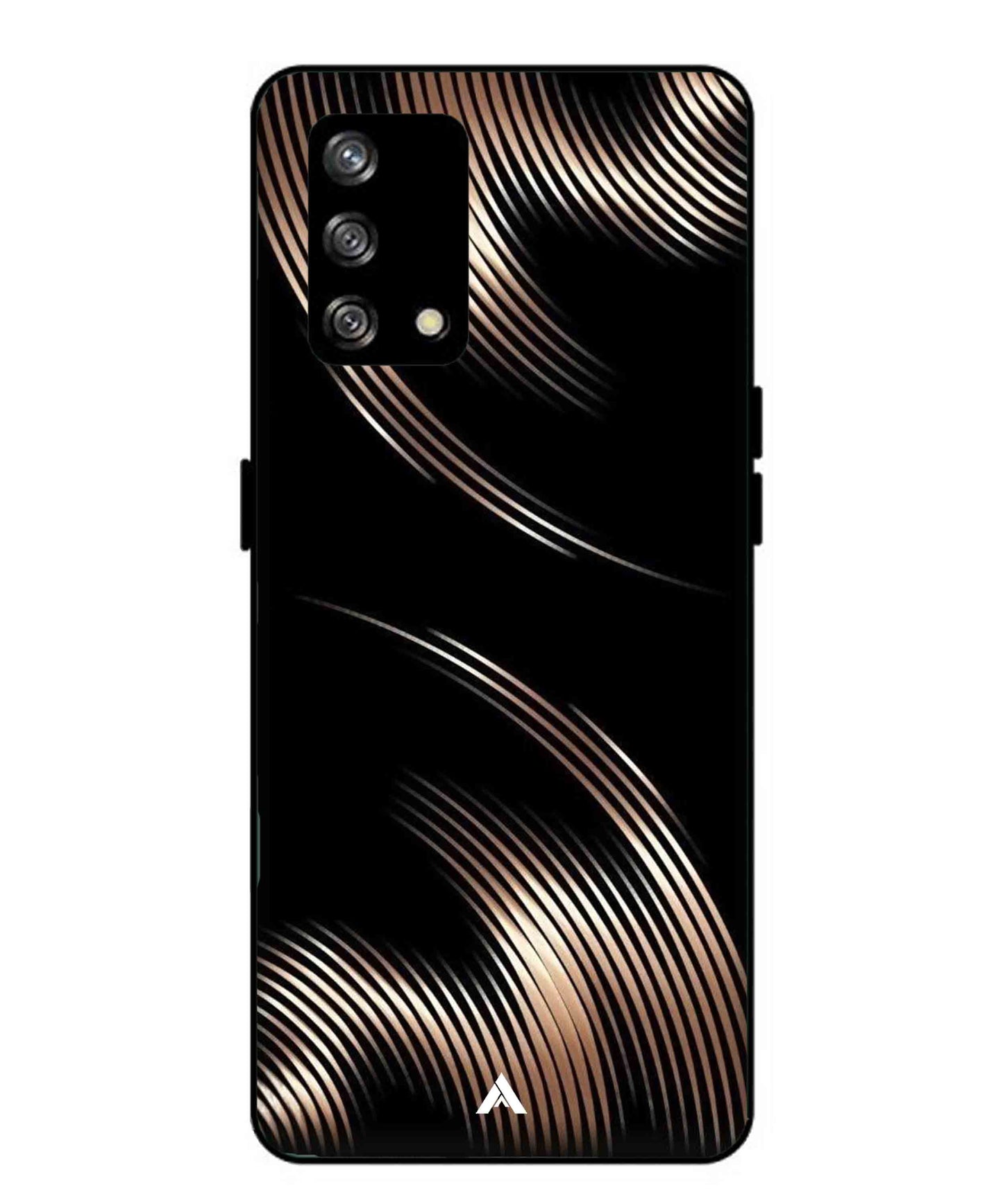 Stripe Pattern 1 Metal Back Cover Phone Case for Oppo Reno 4F