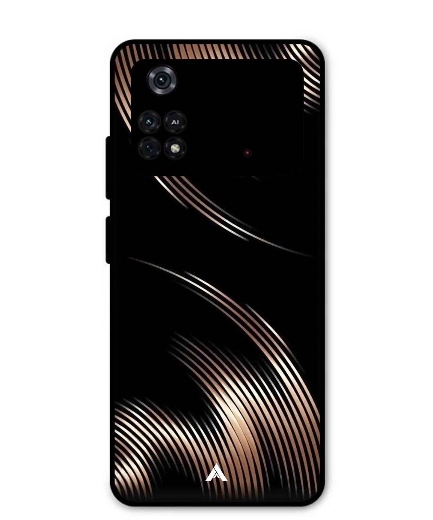 Stripe Pattern 1 Metal Back Cover Phone Case for Poco M4 Pro 4G