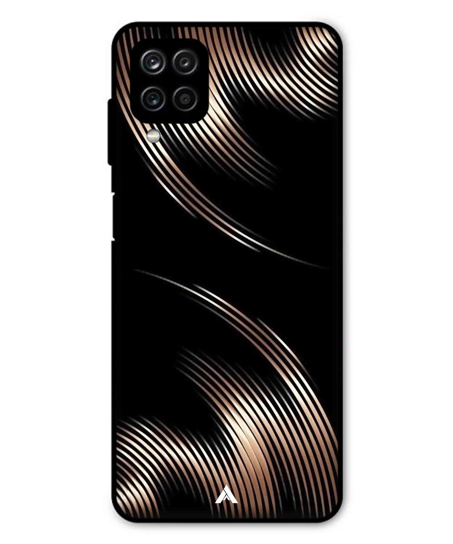 Stripe Pattern 1 Metal Back Cover Phone Case for Samsung Galaxy M32 4G