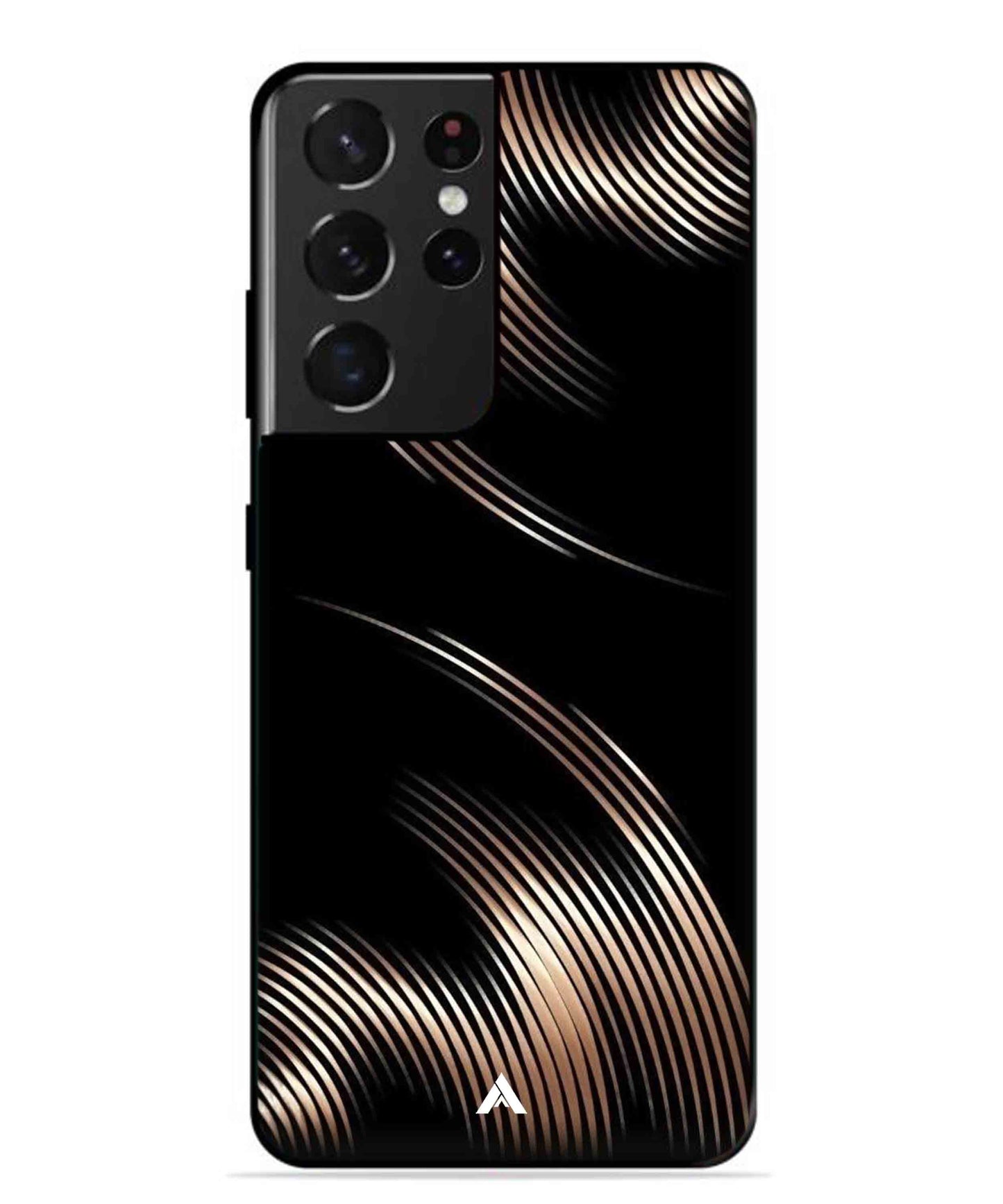 Stripe Pattern 1 Metal Back Cover Phone Case for Samsung Galaxy S21 Ultra