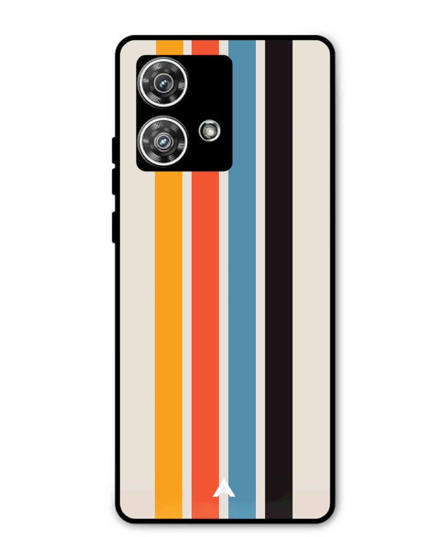 Stripe Pattern 2 Metal Back Cover Phone Case for Moto Edge 40 Neo