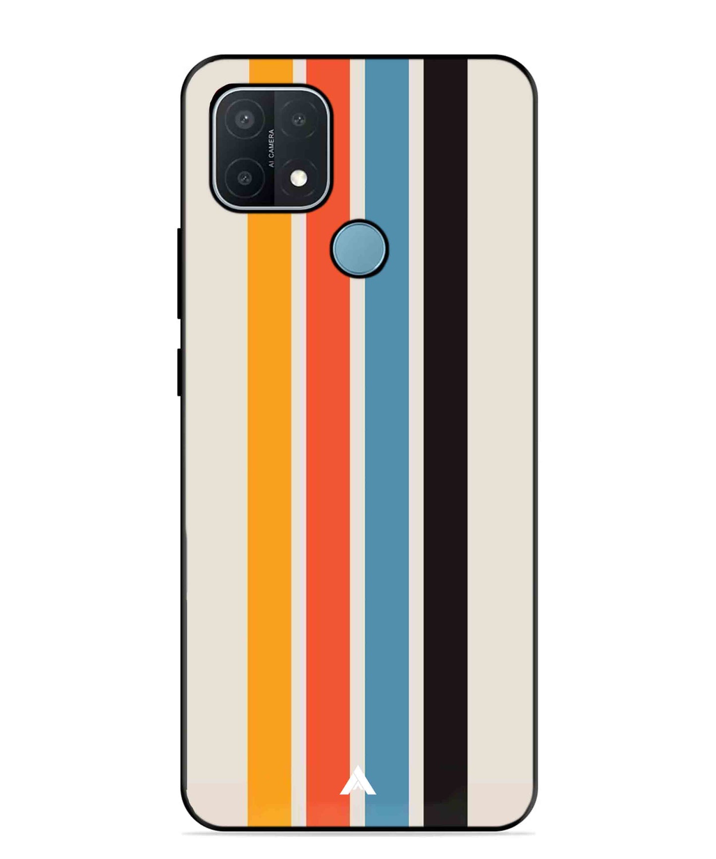 Stripe Pattern 2 Metal Back Cover Phone Case for OPPO A15