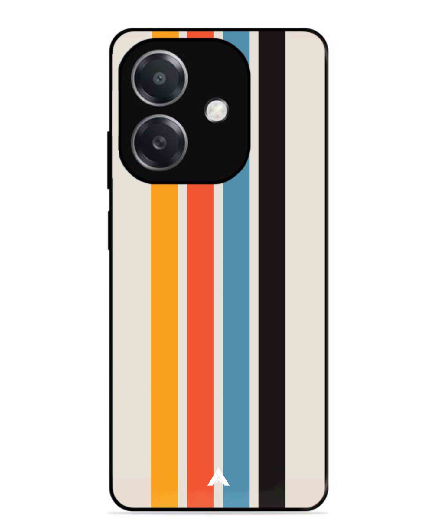 Stripe Pattern 2 Metal Back Cover Phone Case for Oppo A3X