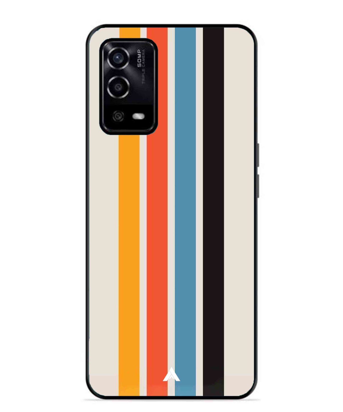 Stripe Pattern 2 Metal Back Cover Phone Case for Oppo A53s