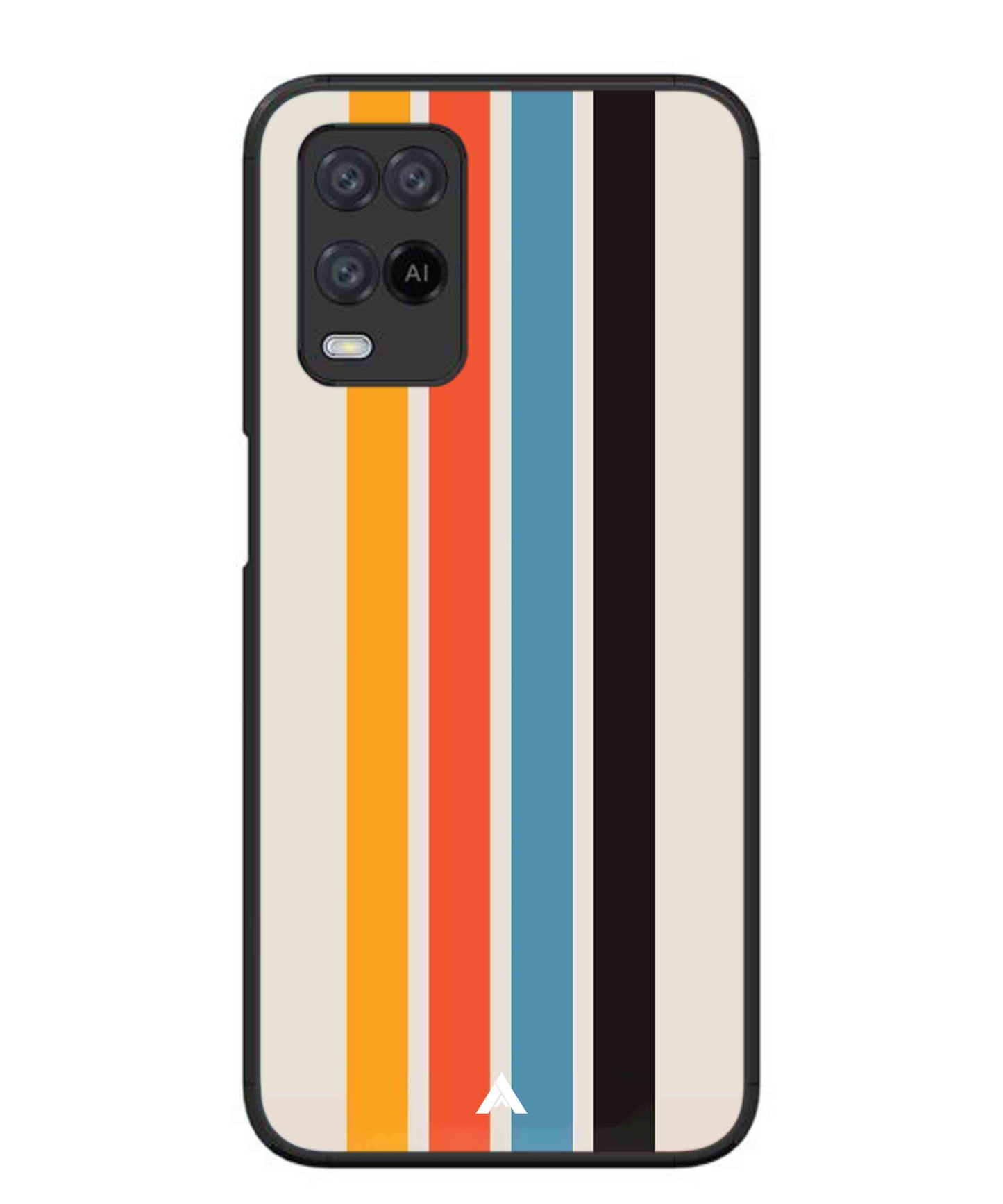 Stripe Pattern 2 Metal Back Cover Phone Case for Oppo A54