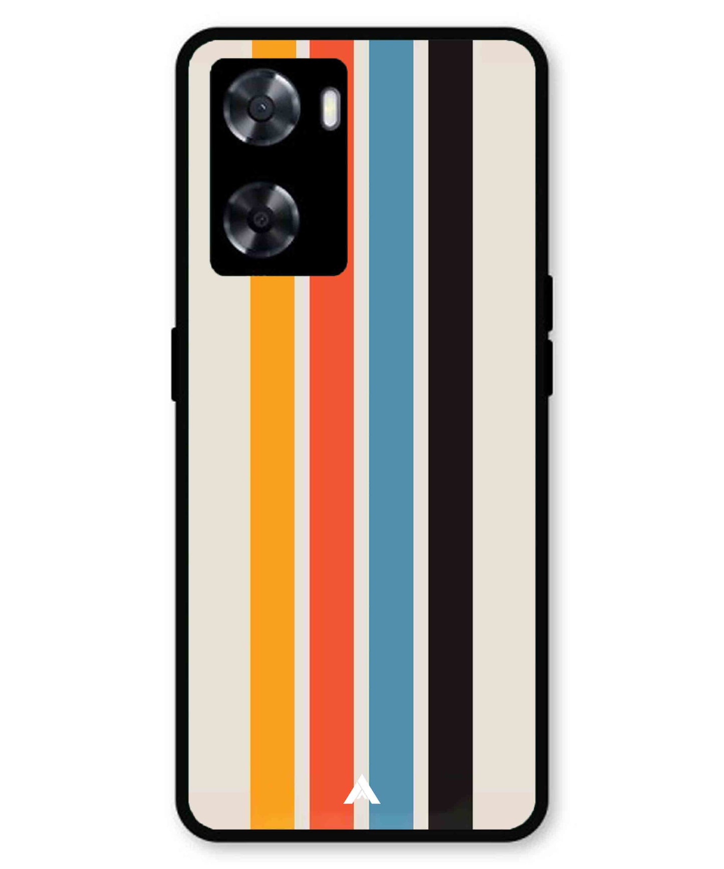 Stripe Pattern 2 Metal Back Cover Phone Case for Oppo A77s