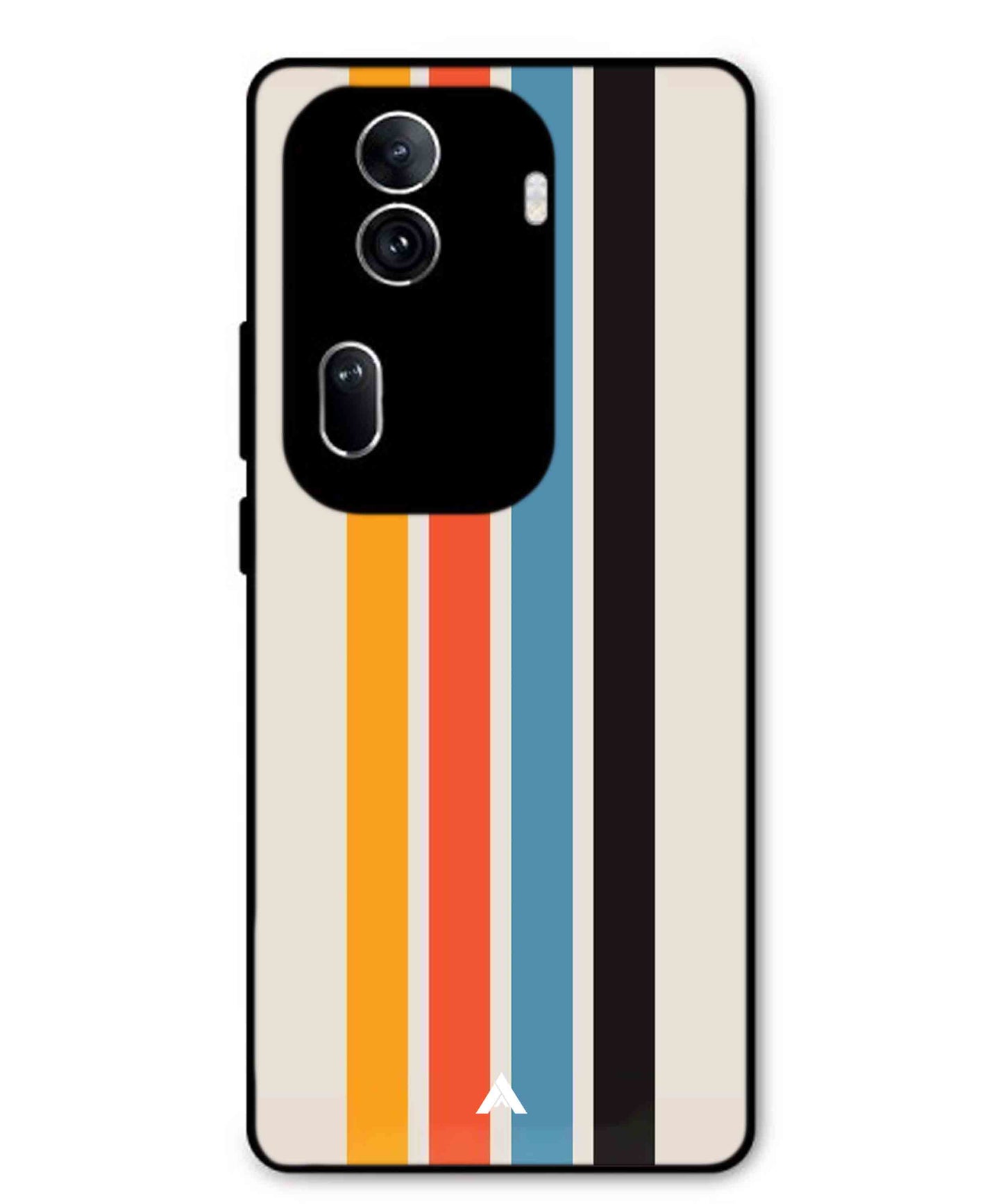 Stripe Pattern 2 Metal Back Cover Phone Case for Oppo Reno 11 Pro
