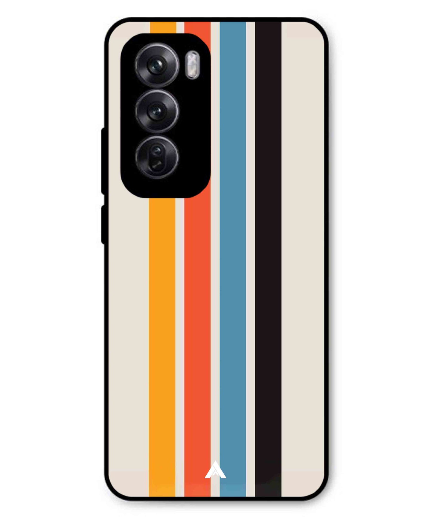 Stripe Pattern 2 Metal Back Cover Phone Case for Oppo Reno 12 Pro