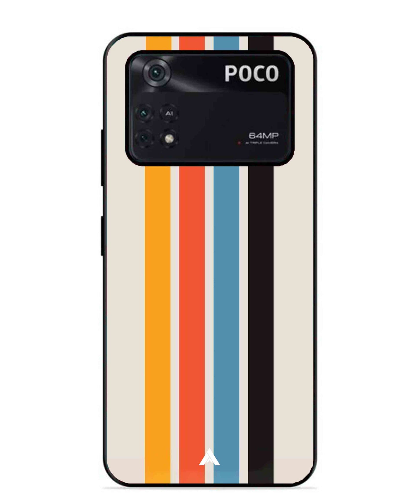 Stripe Pattern 2 Metal Back Cover Phone Case for Poco X4 Pro