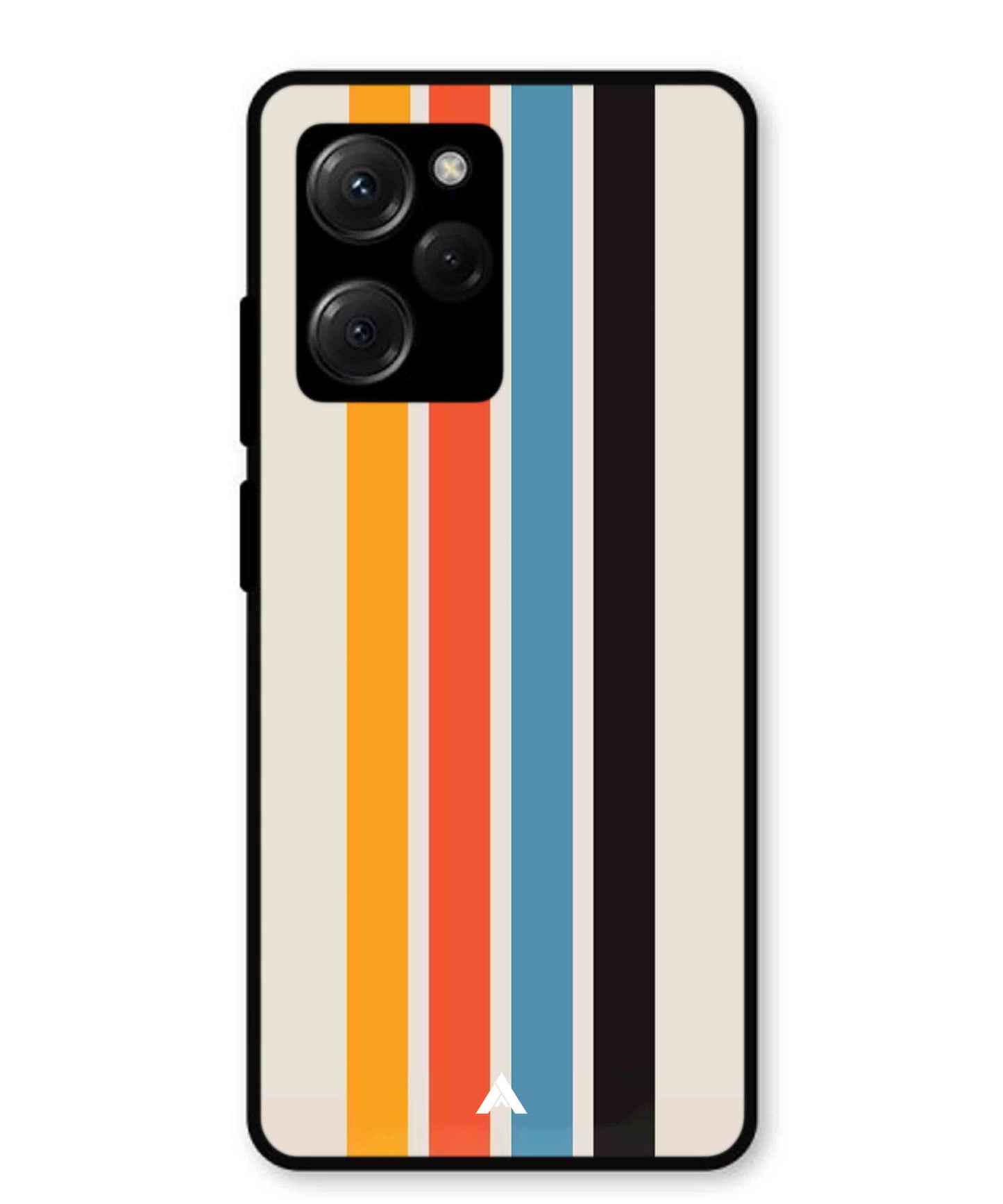 Stripe Pattern 2 Metal Back Cover Phone Case for Poco X5 Pro