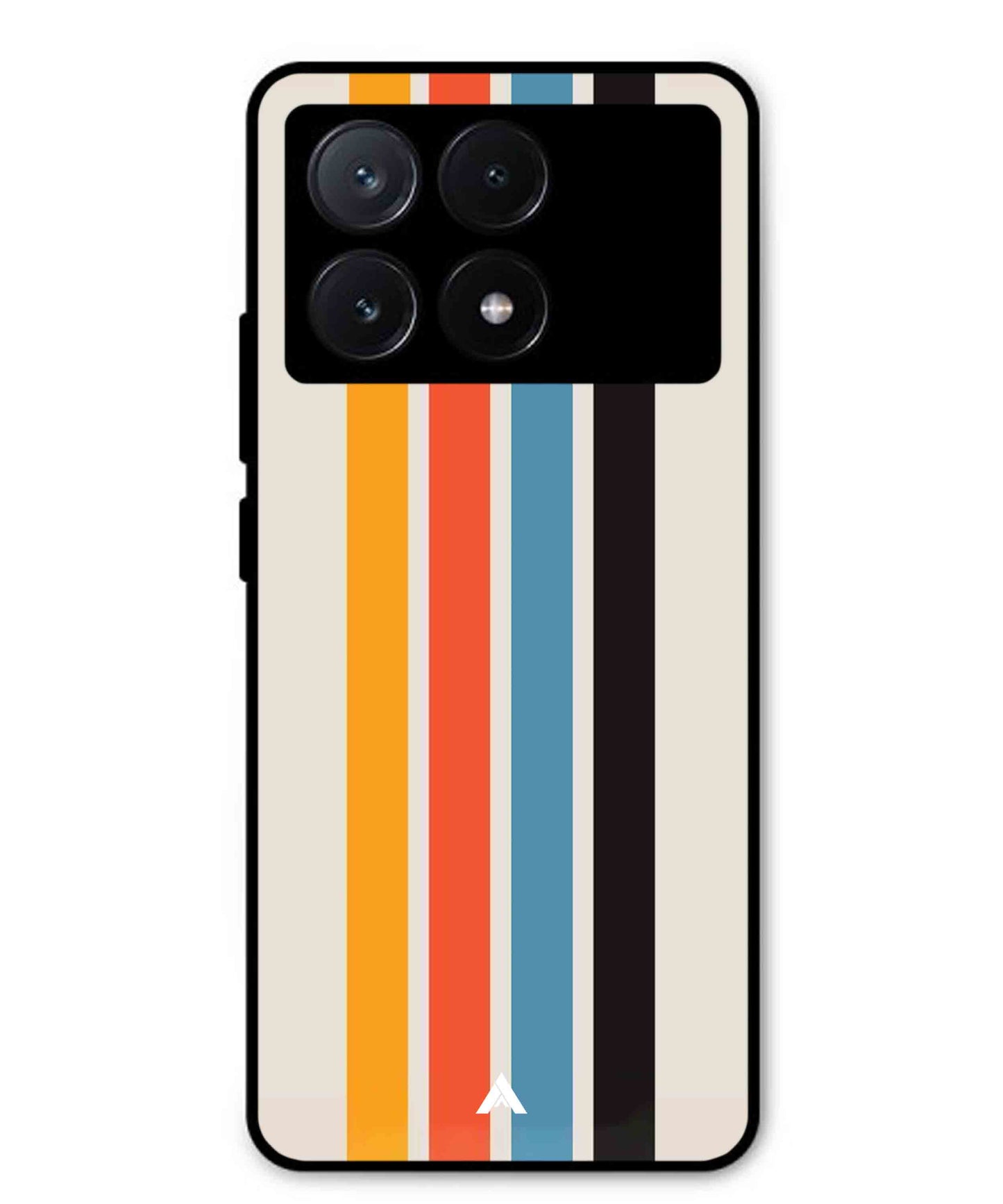 Stripe Pattern 2 Metal Back Cover Phone Case for Poco X6 Pro