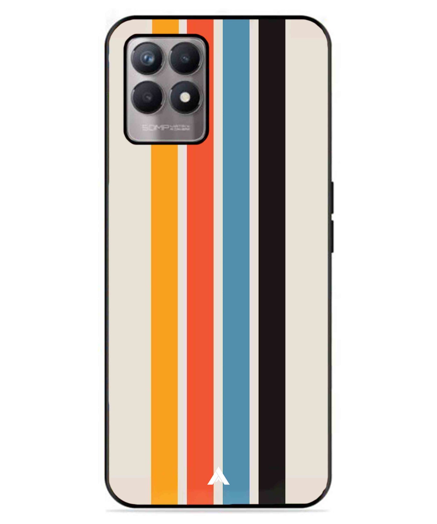 Stripe Pattern 2 Metal Back Cover Phone Case for Realme 8i