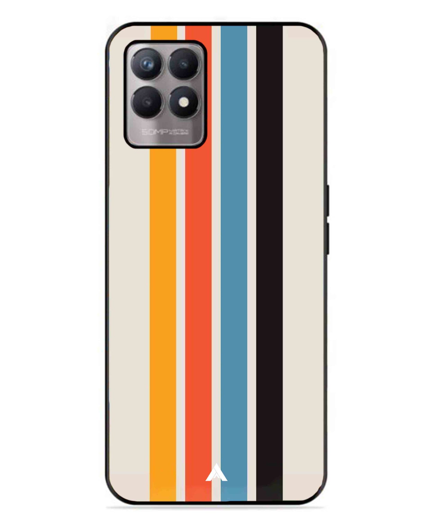 Stripe Pattern 2 Metal Back Cover Phone Case for Realme Narzo 50