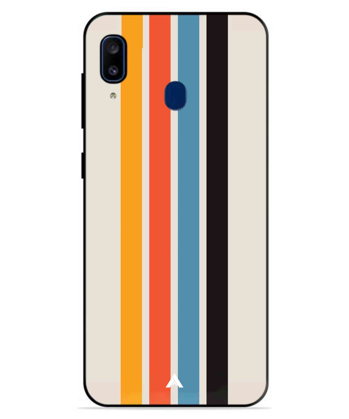 Stripe Pattern 2 Metal Back Cover Phone Case for Samsung Galaxy A20