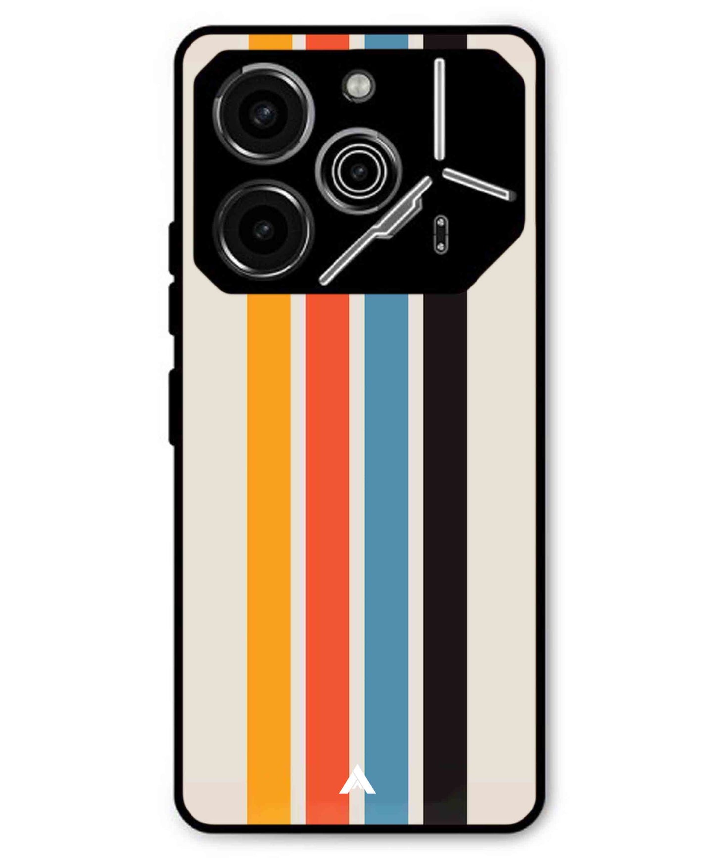 Stripe Pattern 2 Metal Back Cover Phone Case for Tecno Pova 6