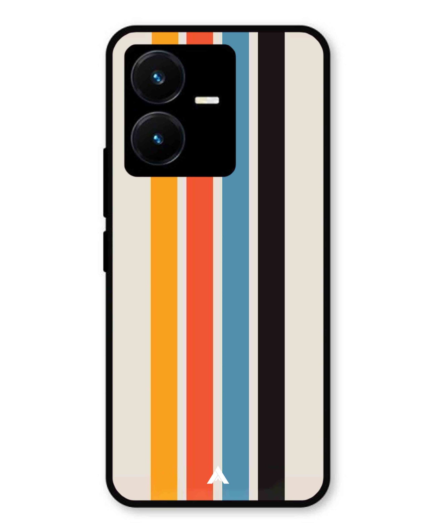 Stripe Pattern 2 Metal Back Cover Phone Case for Vivo Y22