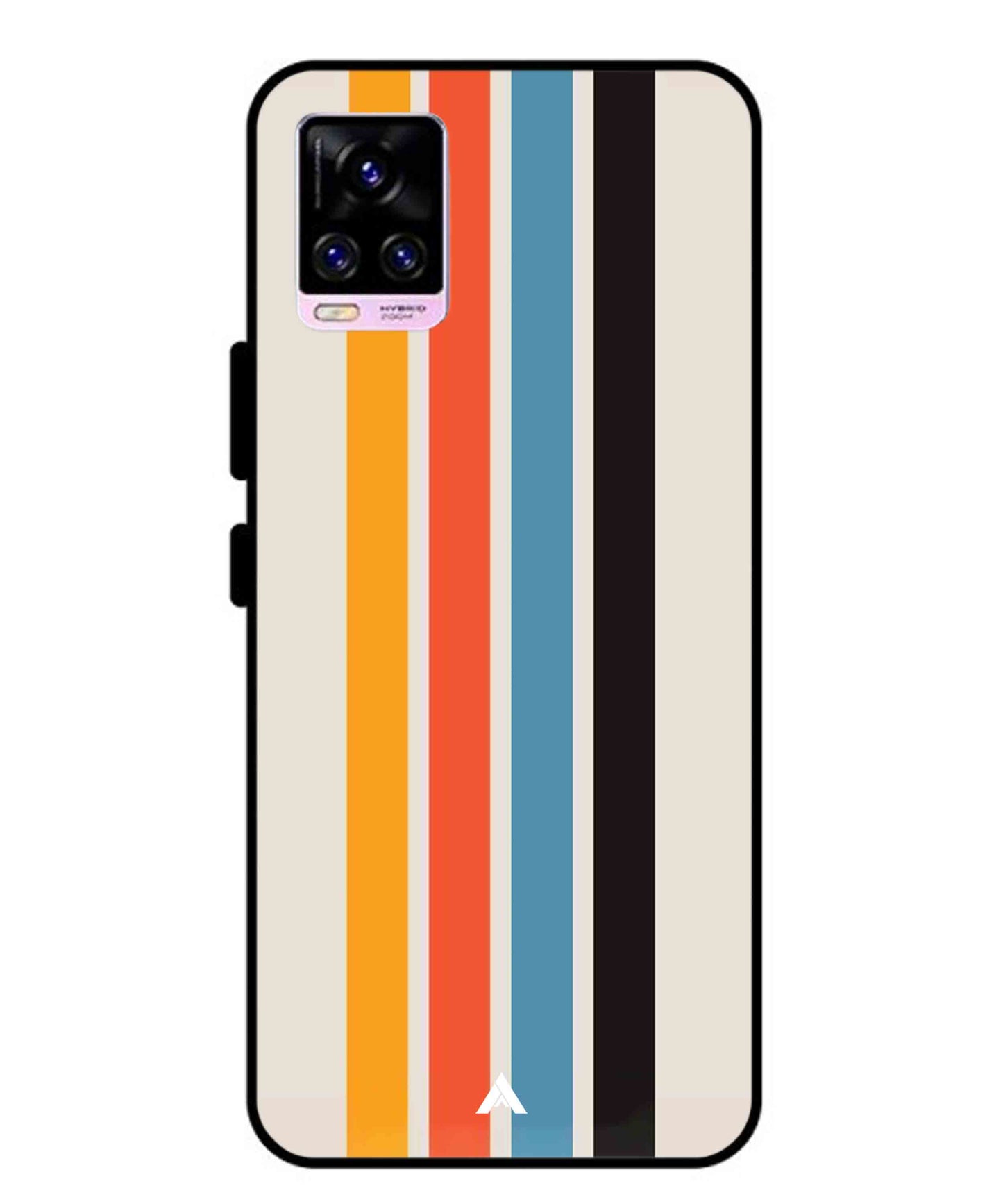 Stripe Pattern 2 Metal Back Cover Phone Case for Vivo v20 Pro