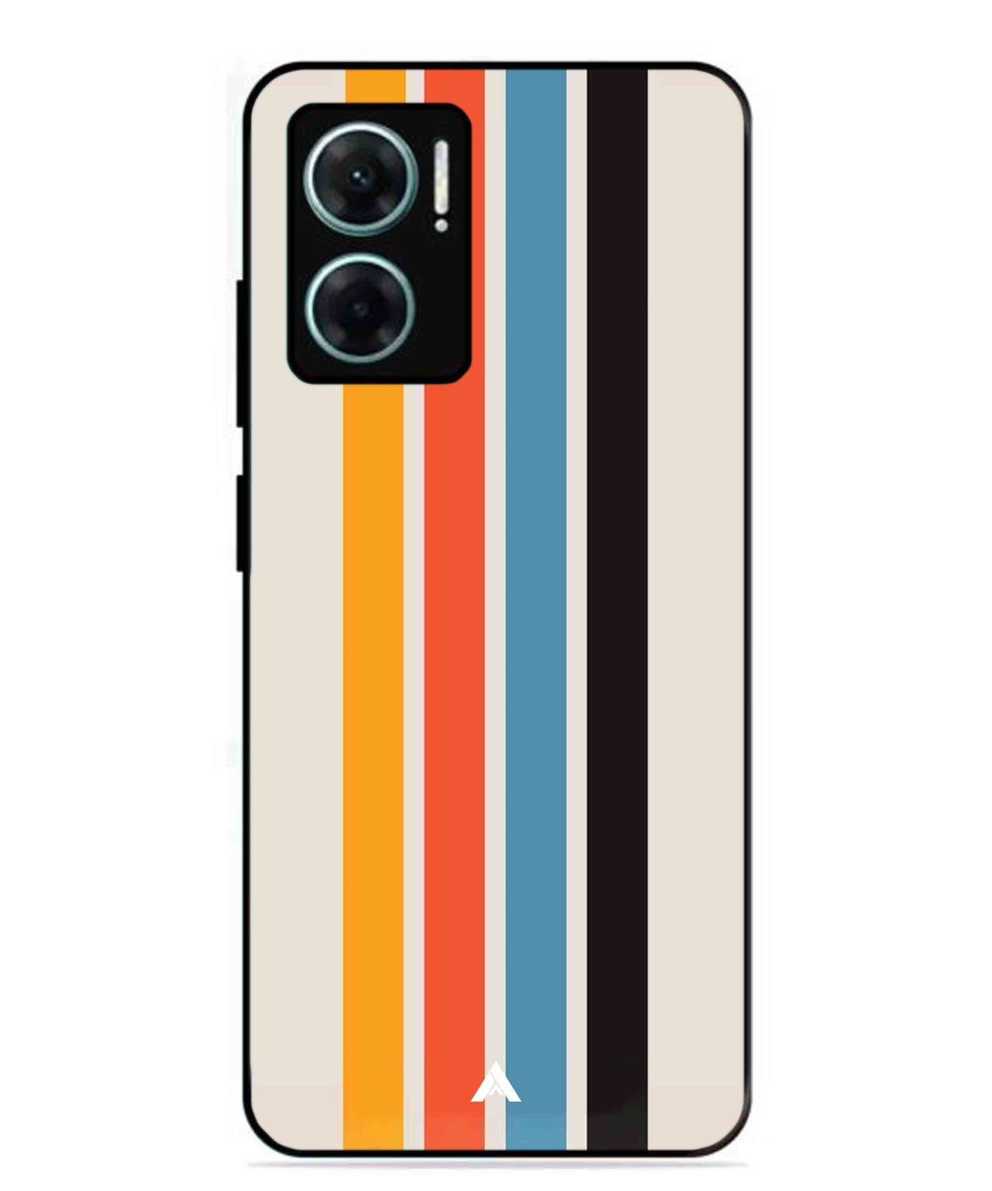 Stripe Pattern 2 Metal Back Cover Phone Case for Xiaomi Redmi 11 Prime 5G