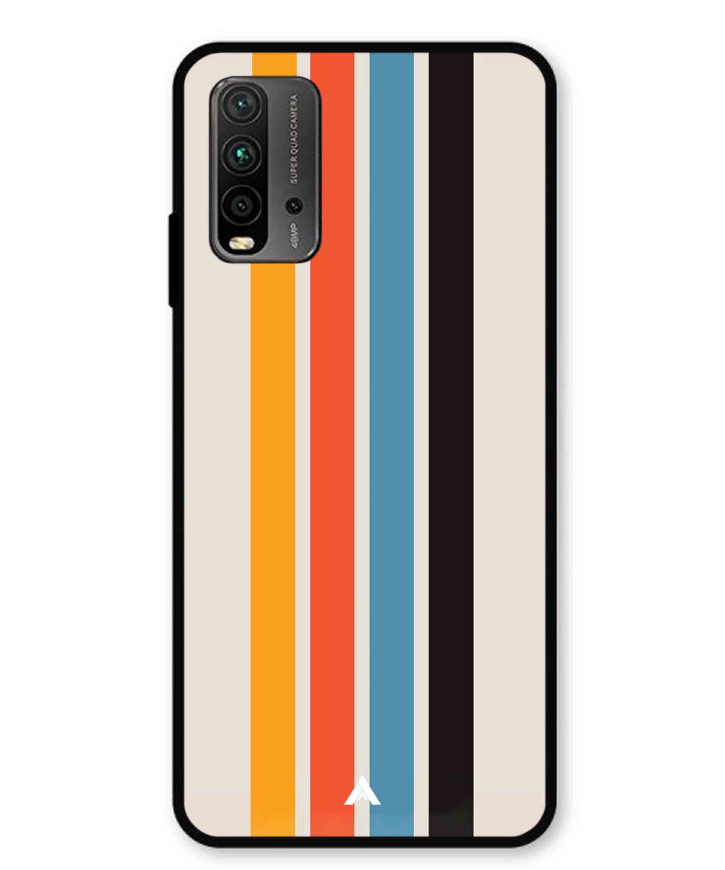 Stripe Pattern 2 Metal Back Cover Phone Case for Xiaomi Redmi 9 Power