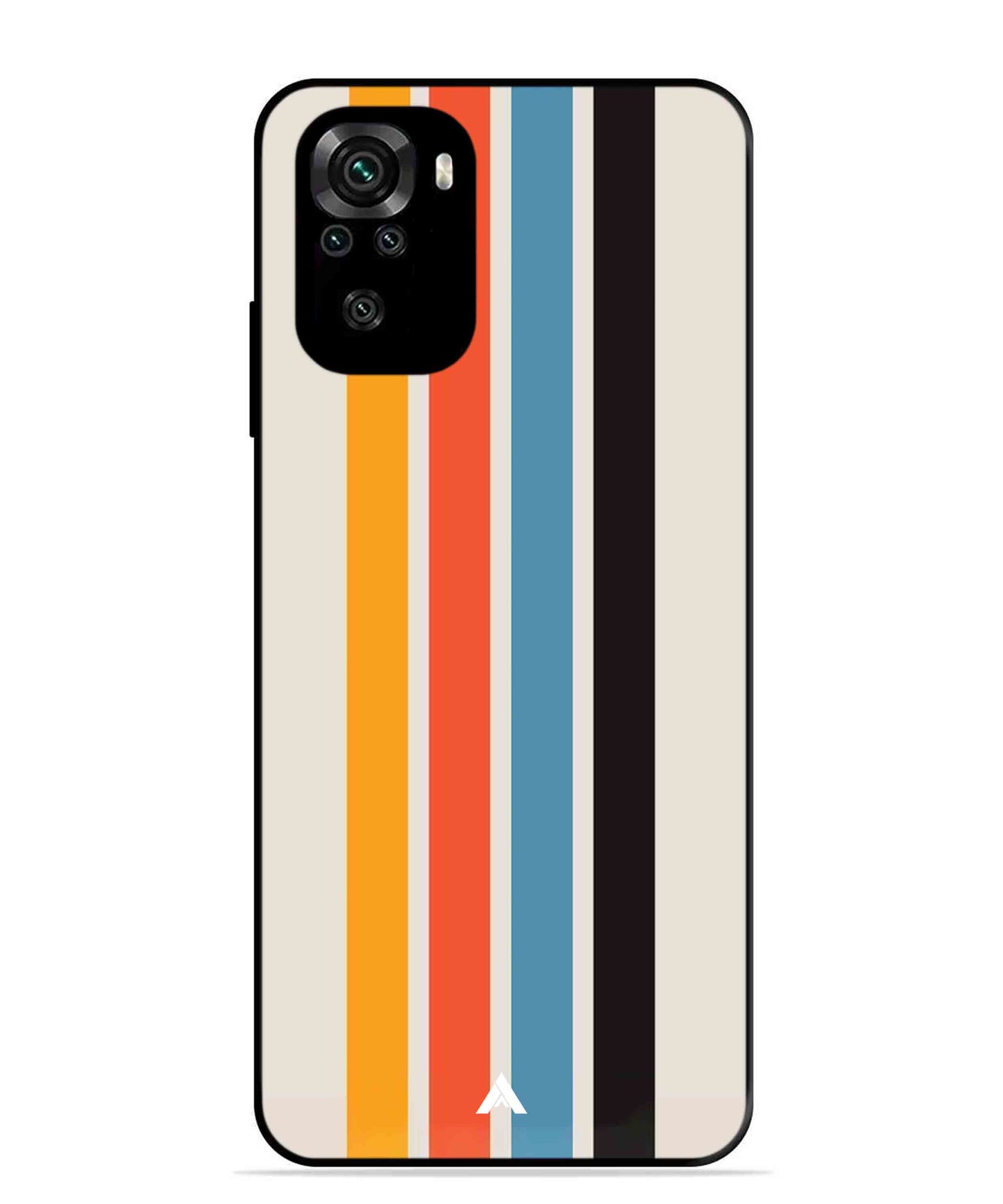 Stripe Pattern 2 Metal Back Cover Phone Case for Xiaomi Redmi Note 11SE