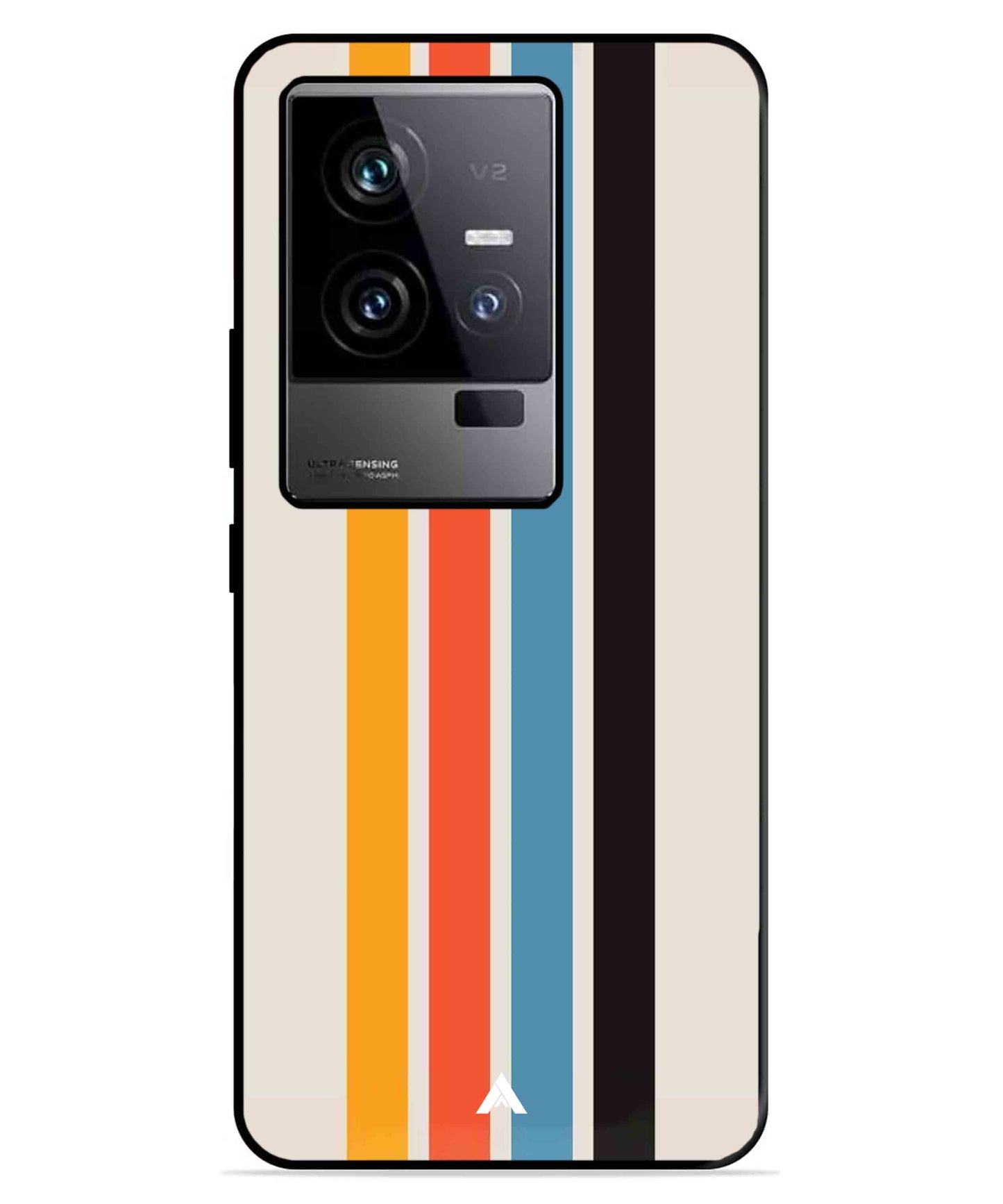 Stripe Pattern 2 Metal Back Cover Phone Case for iQOO 11