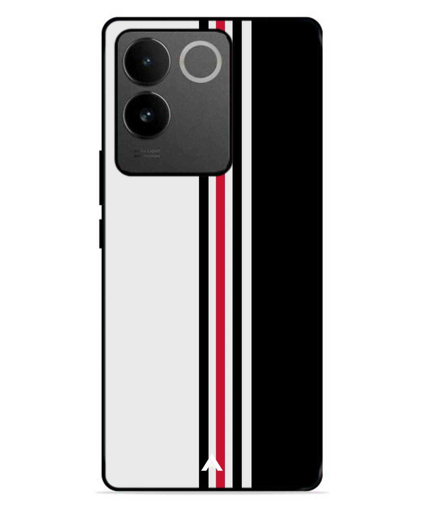 Stripe Pattern 3 Metal Back Cover Phone Case for IQOO Z7 Pro