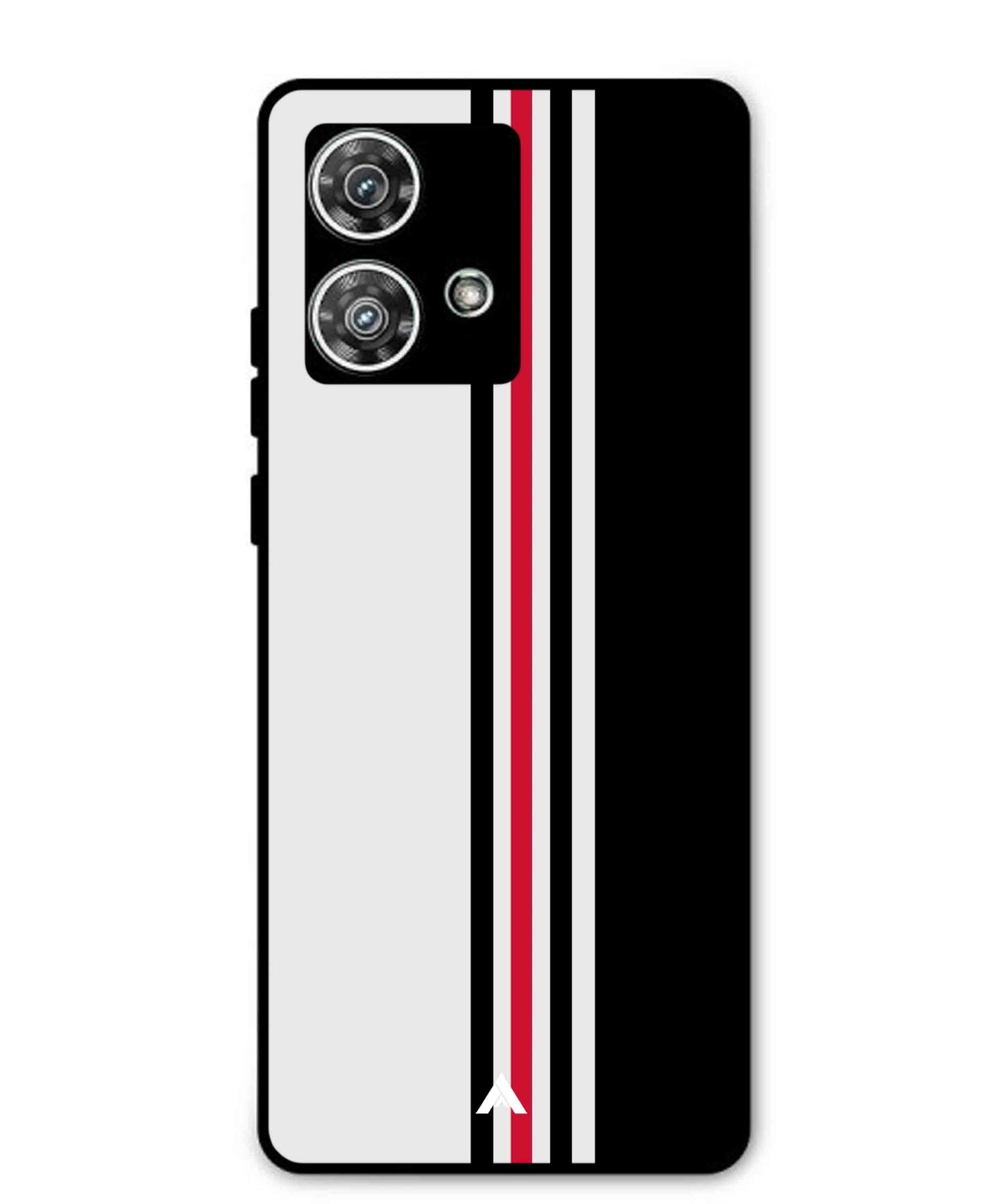 Stripe Pattern 3 Metal Back Cover Phone Case for Moto Edge 40 Neo