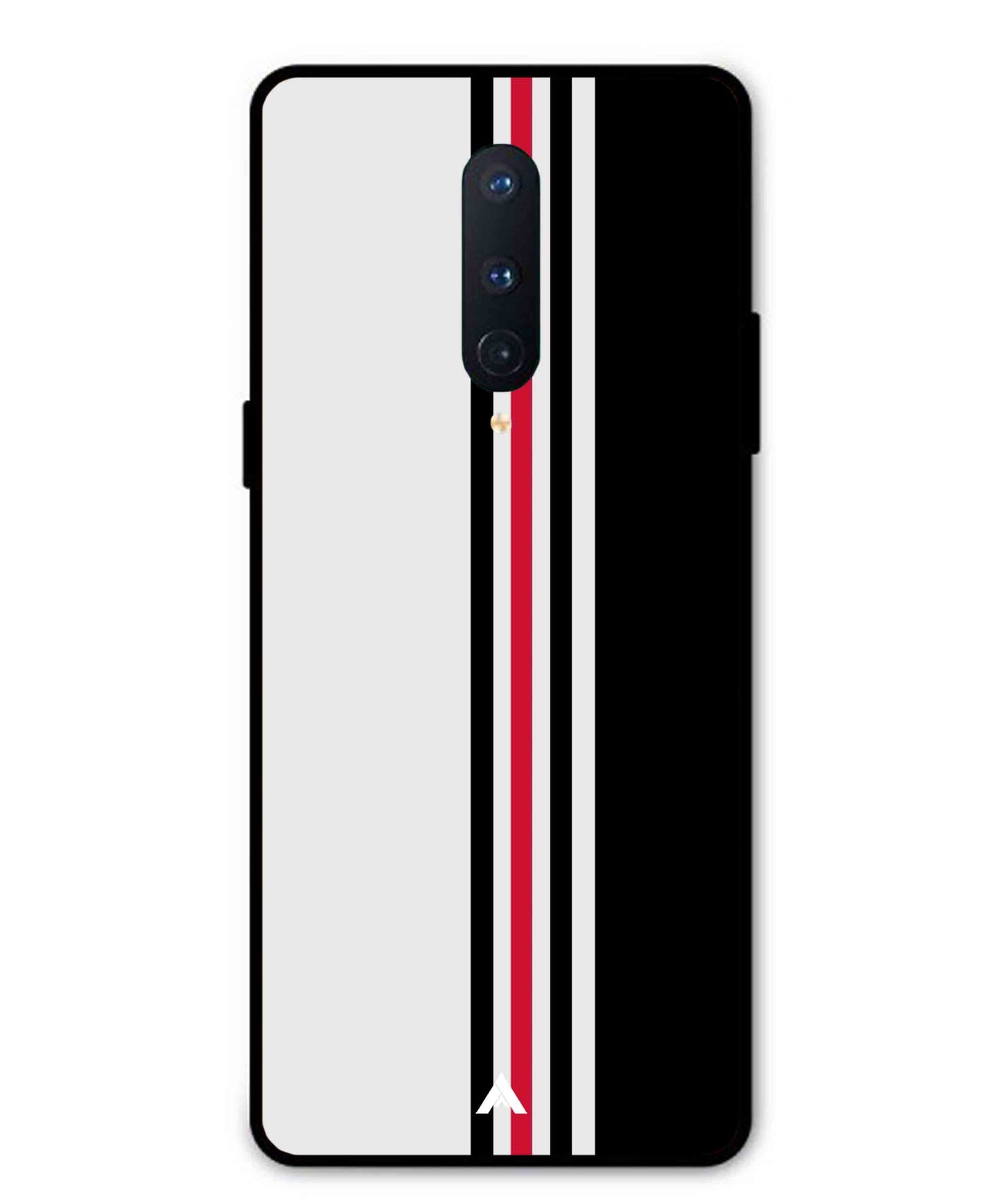 Stripe Pattern 3 Metal Back Cover Phone Case for Oneplus 8
