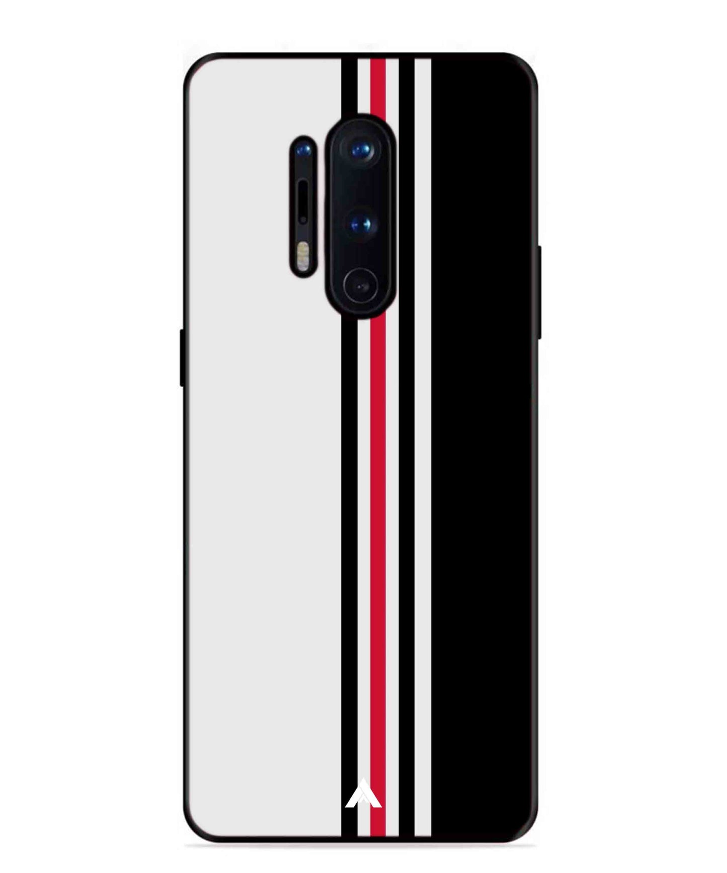 Stripe Pattern 3 Metal Back Cover Phone Case for Oneplus 8 Pro