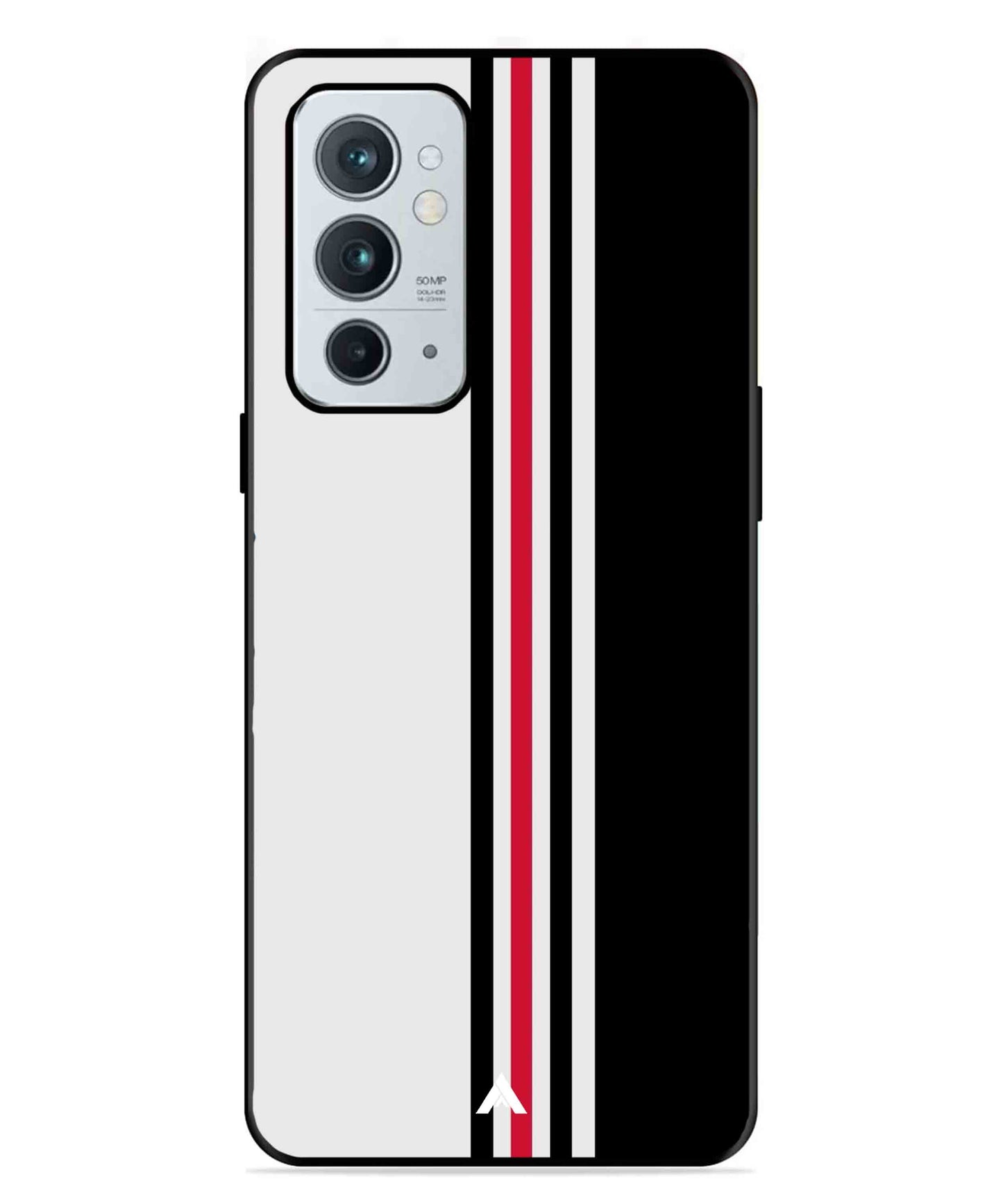 Stripe Pattern 3 Metal Back Cover Phone Case for Oneplus 9RT