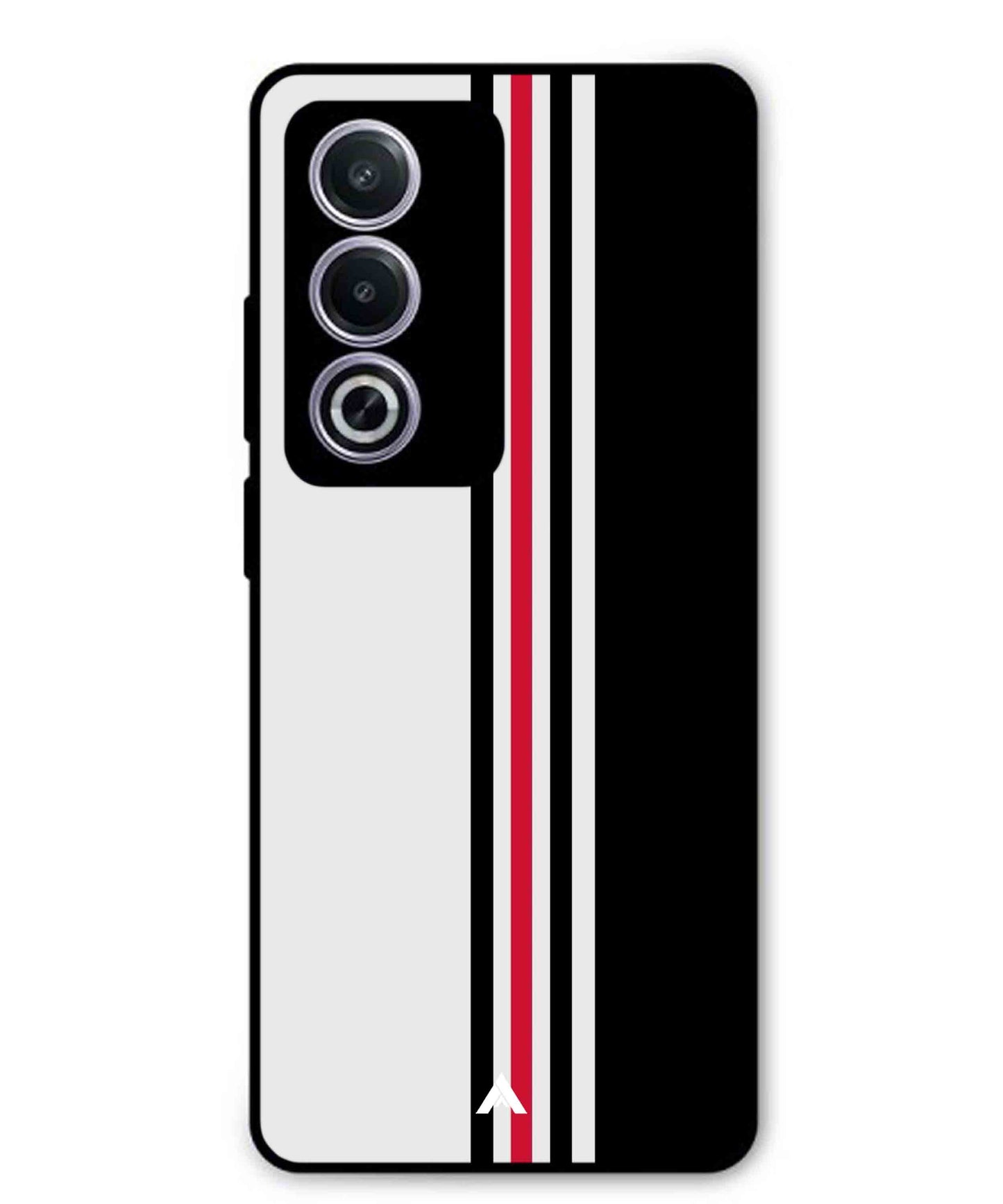 Stripe Pattern 3 Metal Back Cover Phone Case for Oppo A3 Pro